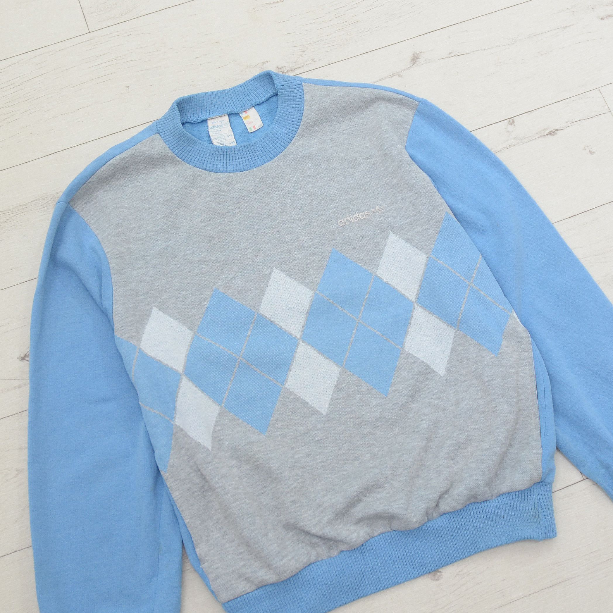 Adidas × Vintage Vintage 70-80's Adidas Ventex GREENWICH Diamond Sweatshirt Size US M / EU 48-50 / 2 - 2 Thumbnail
