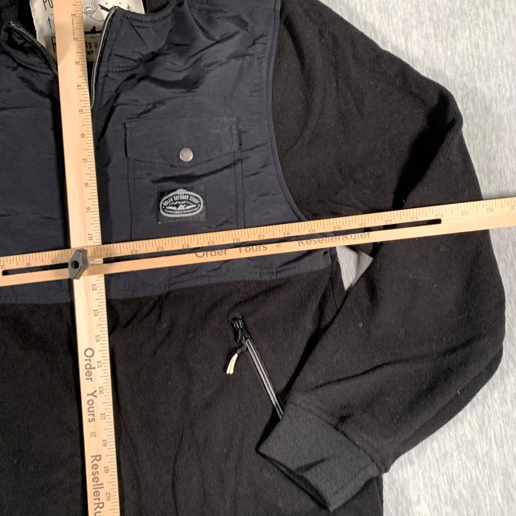 Poler Poler Outdoor Stuff Jacket Mens Large Black Fleece Full Zip Nylon Panel Camp Size US L / EU 52-54 / 3 - 7 Thumbnail
