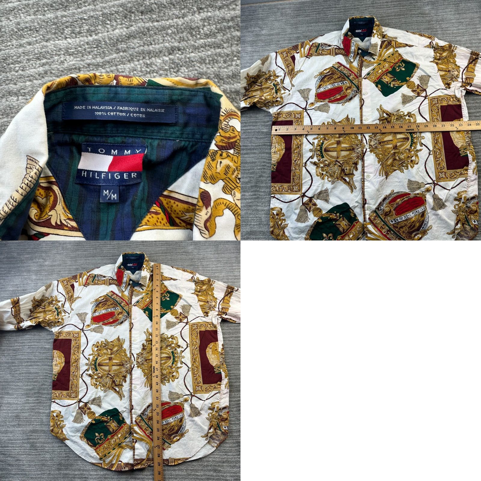 Tommy Hilfiger VINTAGE Tommy Hilfiger Shirt Mens Medium All Over Print Crest Size US M / EU 48-50 / 2 - 8 Thumbnail