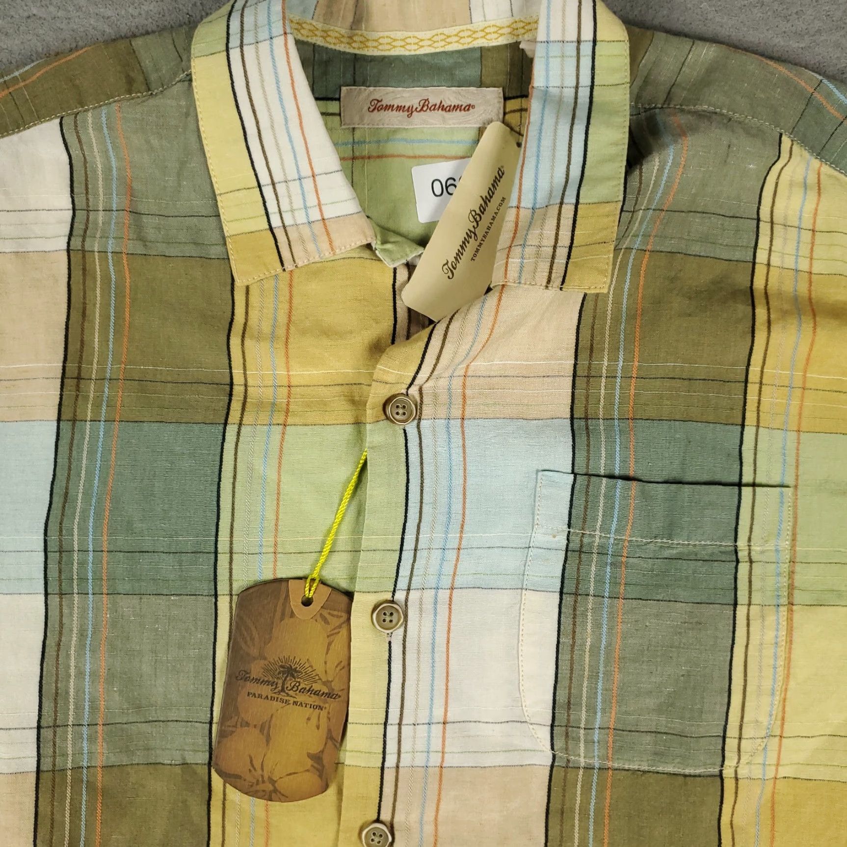 Tommy Bahama Tommy Bahama Shirt Mens Small Yellow Plaid Linen Silk Hawaiian Button Up Size US S / EU 44-46 / 1 - 2 Thumbnail