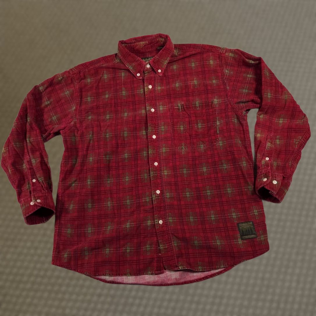 Timberland VINTAGE Timberland Shirt Mens Large Red Plaid Corduroy Button-Down 90s Weathergear Moderate Wear Mens Size US L / EU 52-54 / 3 - 1 Thumbnail