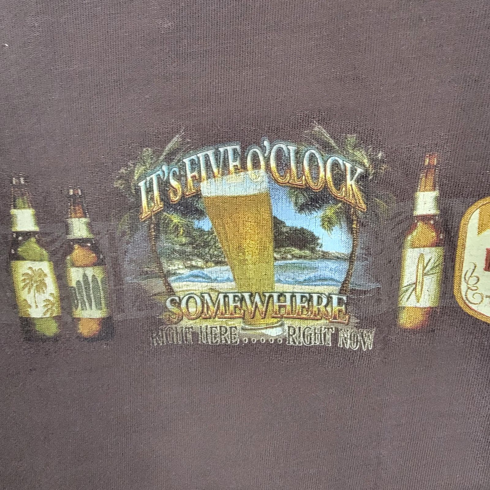 Other Newport Blue Graphic Beer O Clock Brown Tshirt Sz XXL (416) Size US XXL / EU 58 / 5 - 4 Thumbnail