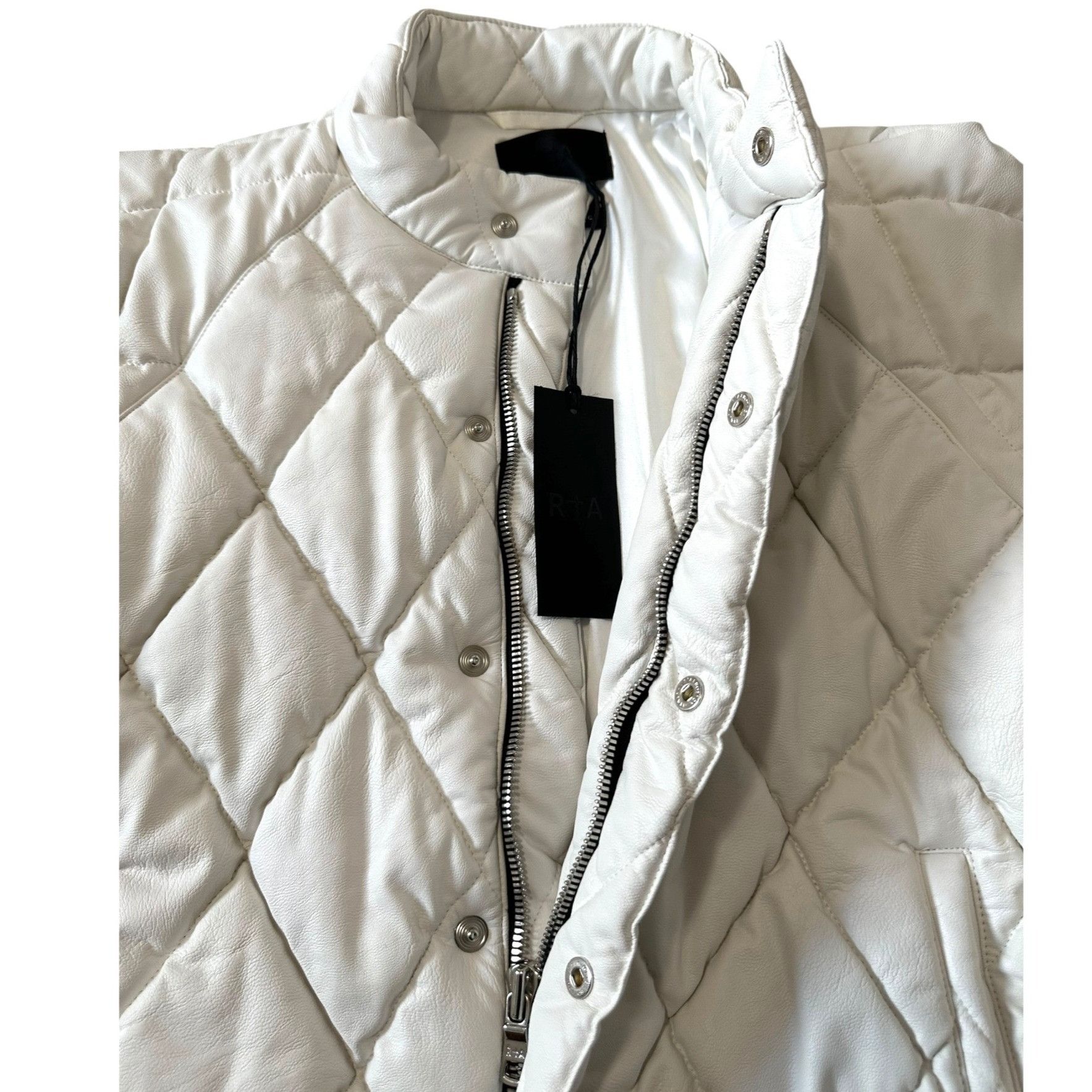 Rta RtA Louisa Vegan Leather Jacket, White, Size S, White, New w Size S / US 4 / IT 40 - 10 Thumbnail