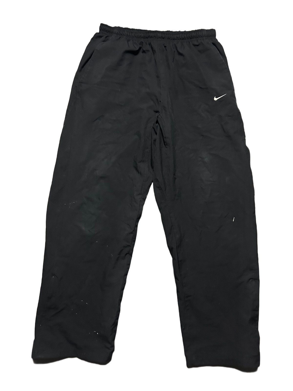 Nike × Vintage Nike vintage nylon black track pants small swoosh drill Y2K Size US 32 / EU 48 - 1 Thumbnail