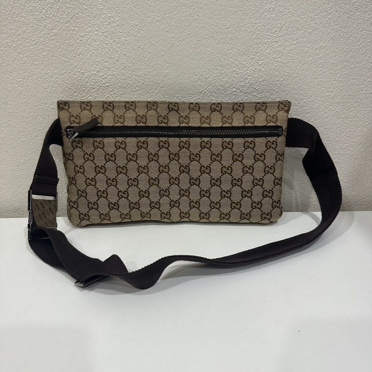Gucci GUCCI GG CANVAS DOUBLE POCKET BELT BAG WAIST BUMBAG 25 Size ONE SIZE - 3 Thumbnail