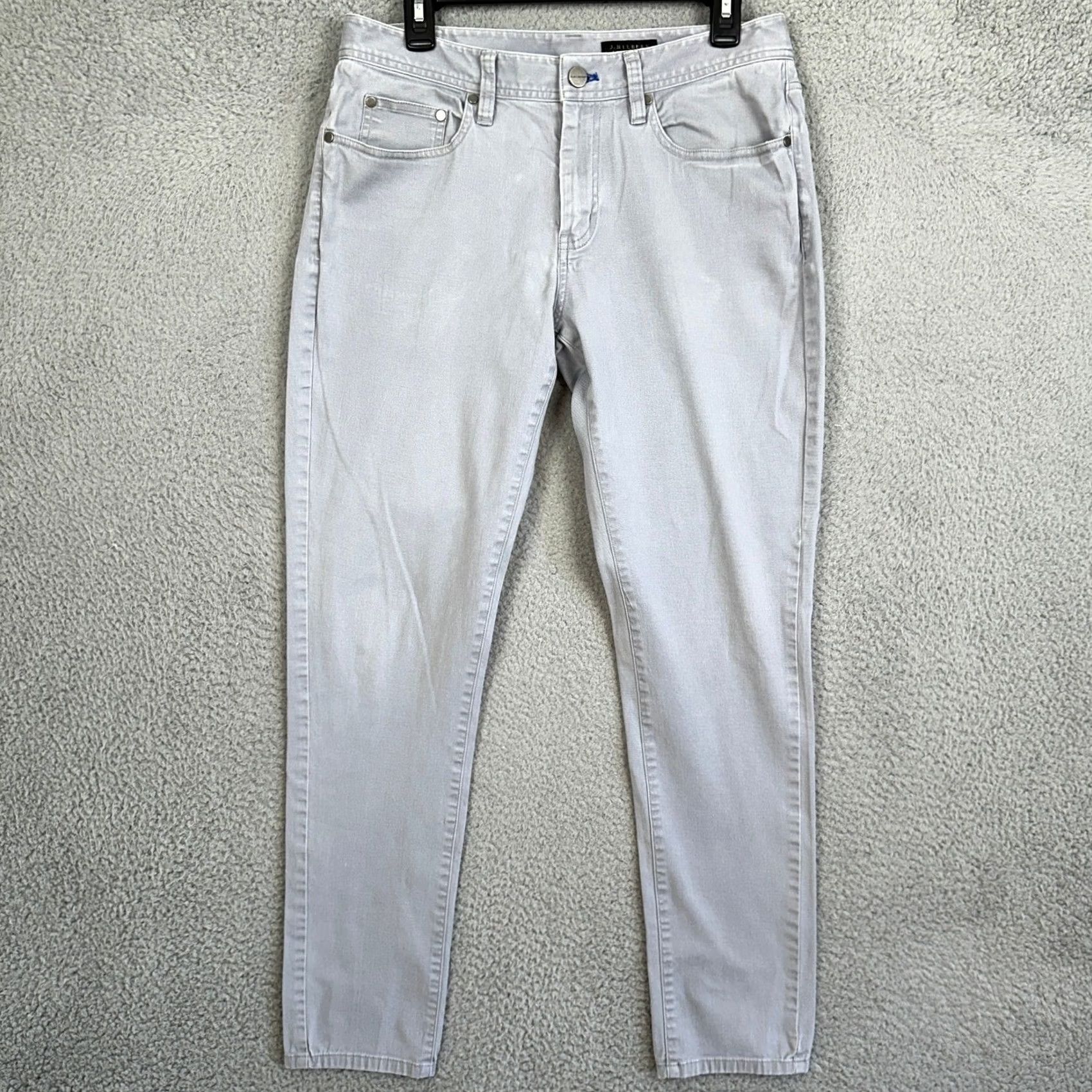 Denime J. Hilburn Jeans Slim Straight 5-Pocket Denim Mens 32x30 Light Gray EUC Stretch Cotton Spandex Slim Size US 32 / EU 48 - 2 Thumbnail