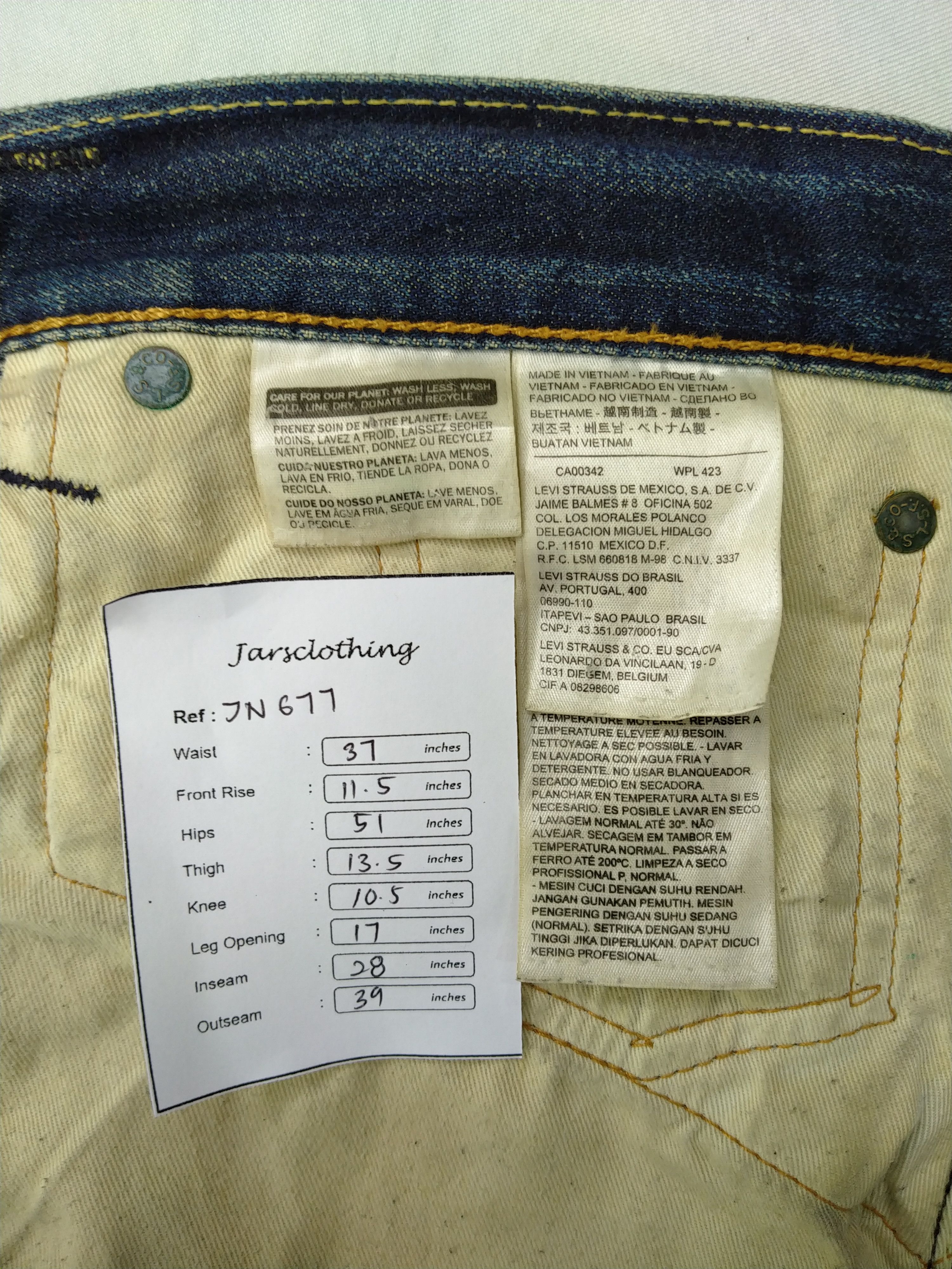 Levi's Levi's 503 Rusty Whisker Denim 37x28 JN677 Size US 37 - 9 Thumbnail