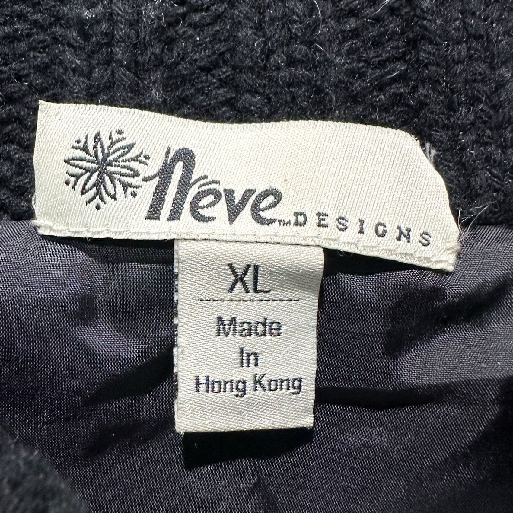 4SDESIGNS VTG Neve Designs Sweater Womens XL Beige Chunky-Knit Full Zip Wool Mock Neck - Pockets, Lined, Dry Clean Only, Hong Kong Vintage Size XL / US 12-14 / IT 48-50 - 4 Thumbnail