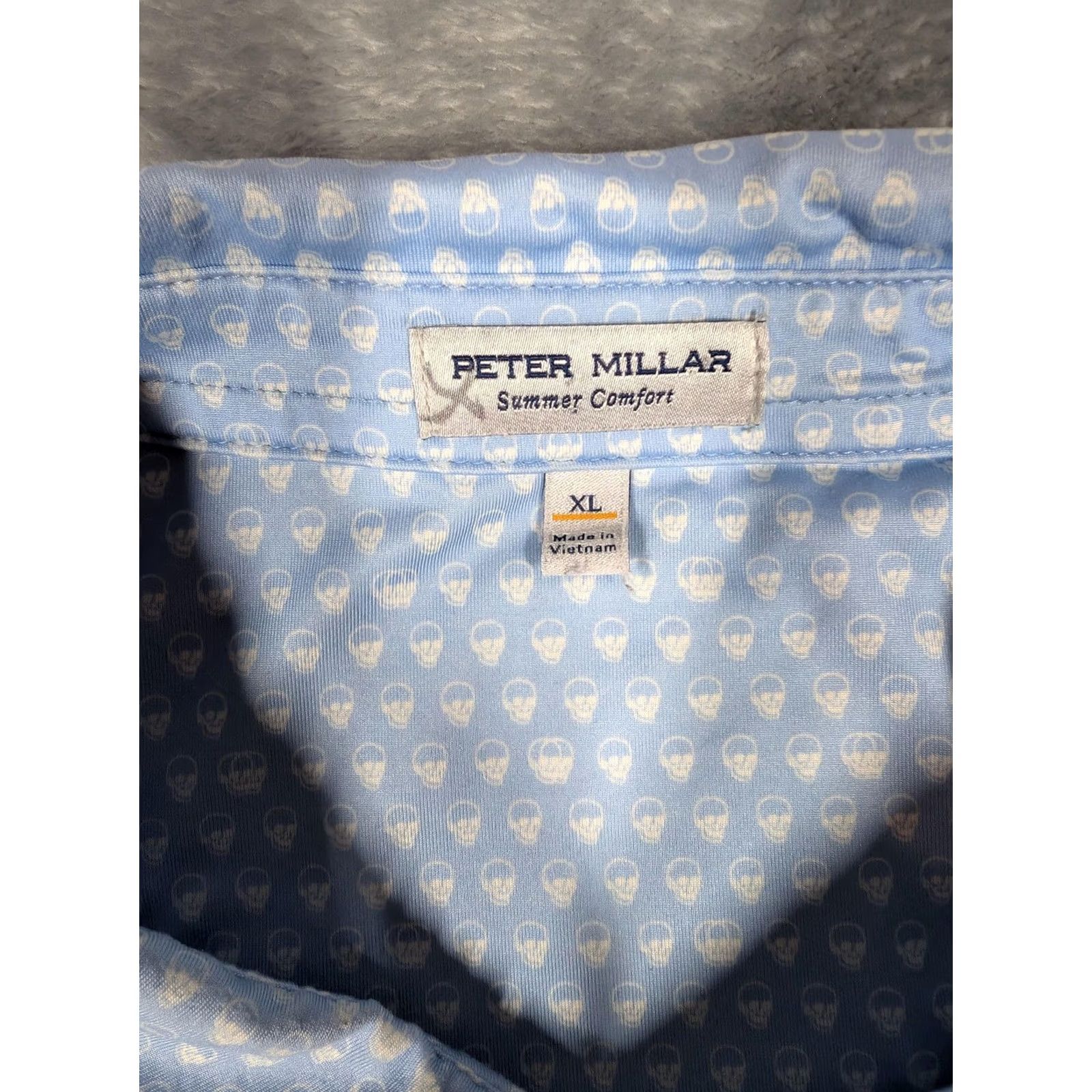 Peter Millar Peter Millar Polo Shirt Mens XL Blue Skull Summer Comfort Desert Willow Golf Mens XL Polo Shirt Golf Skull Desert Willow Blue Size US XL / EU 56 / 4 - 4 Thumbnail