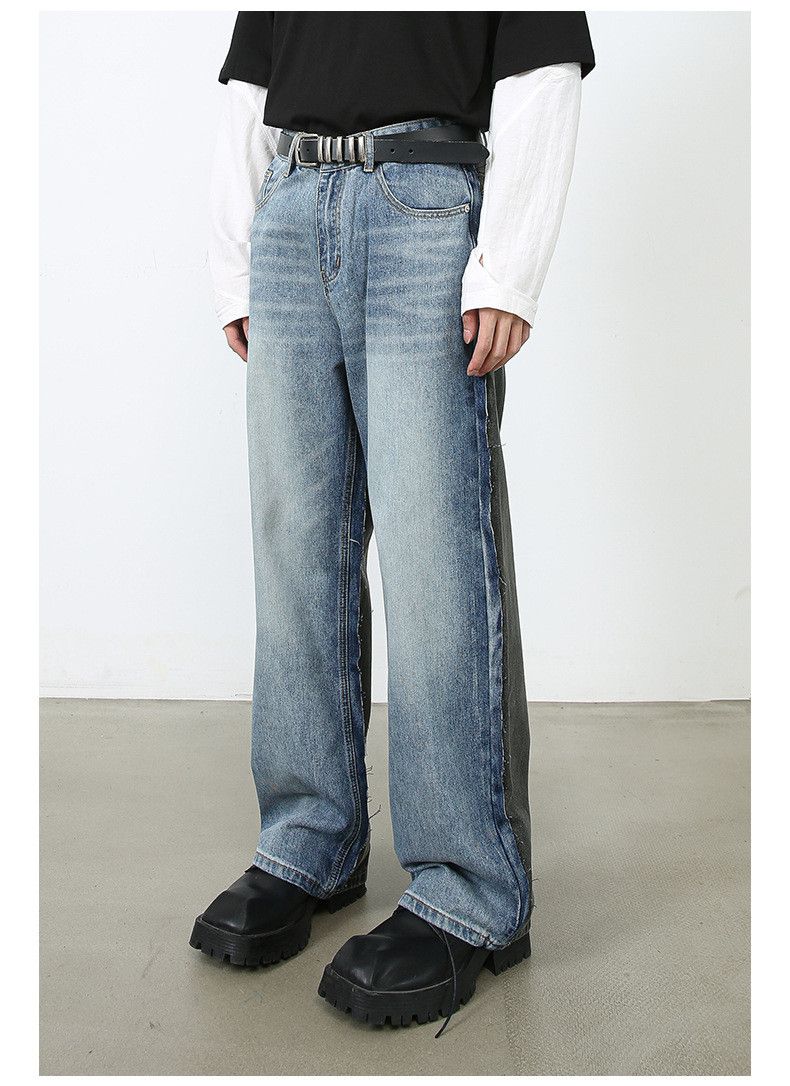 Japanese Brand × Vintage American street cool patchwork loose straight jeans for men Size US 32 / EU 48 - 2 Thumbnail