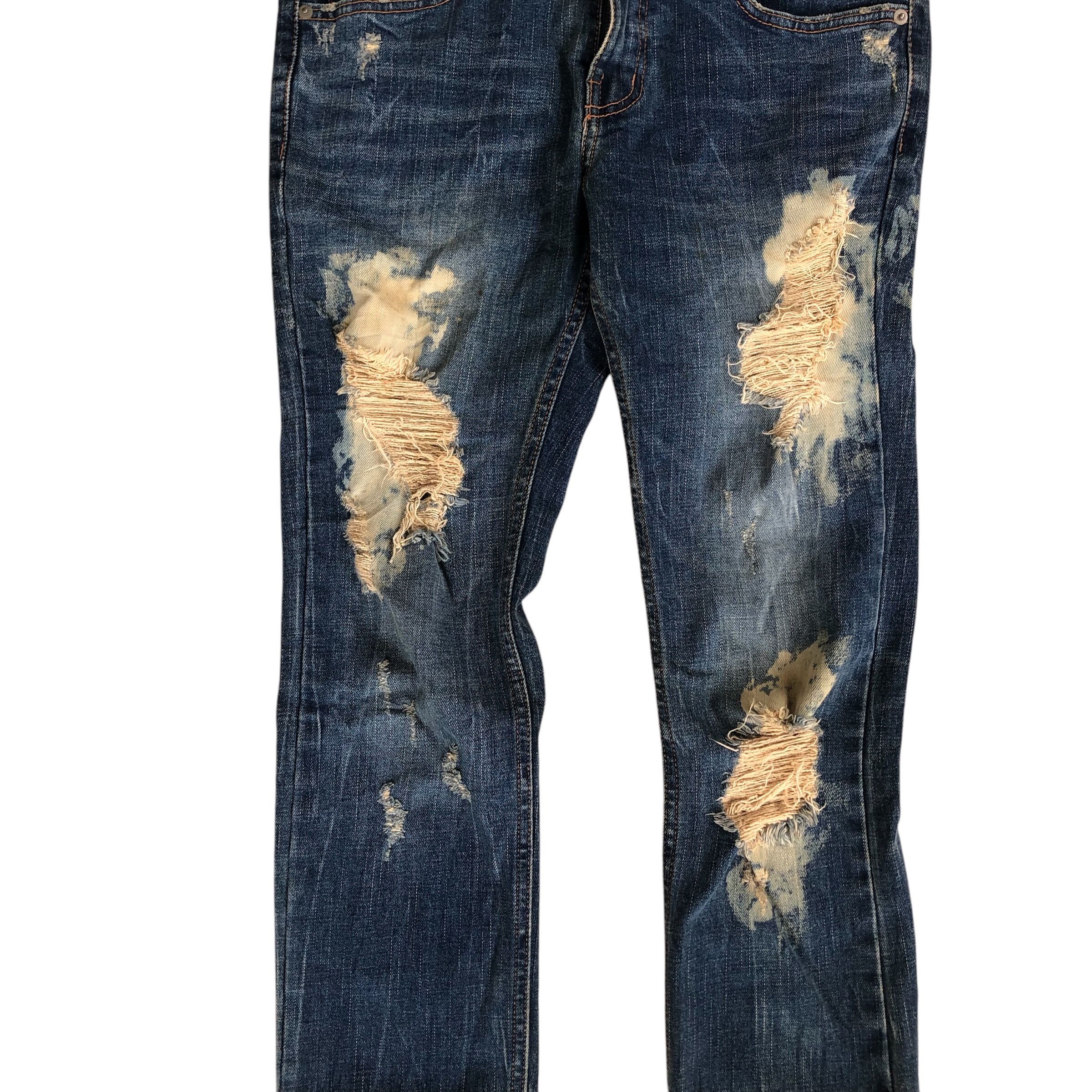 Kazuyuki Kumagai Attachment ATTACHMENT Distressed Bleached Denim by Kazuyuki Kumagai Size US 30 / EU 46 - 4 Thumbnail