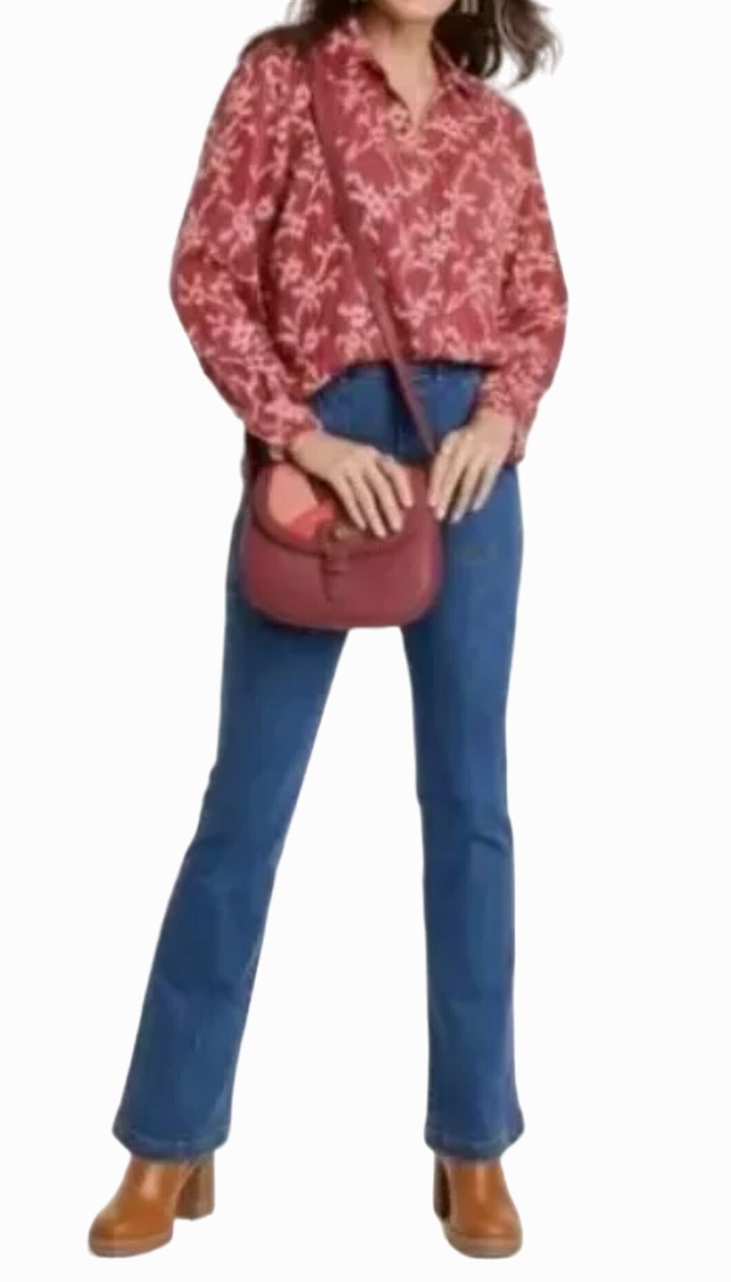 Other Knox Rose - Women's Long Sleeve Button-Down Shirt Top - Red Size L / US 10 / IT 46 - 14 Thumbnail