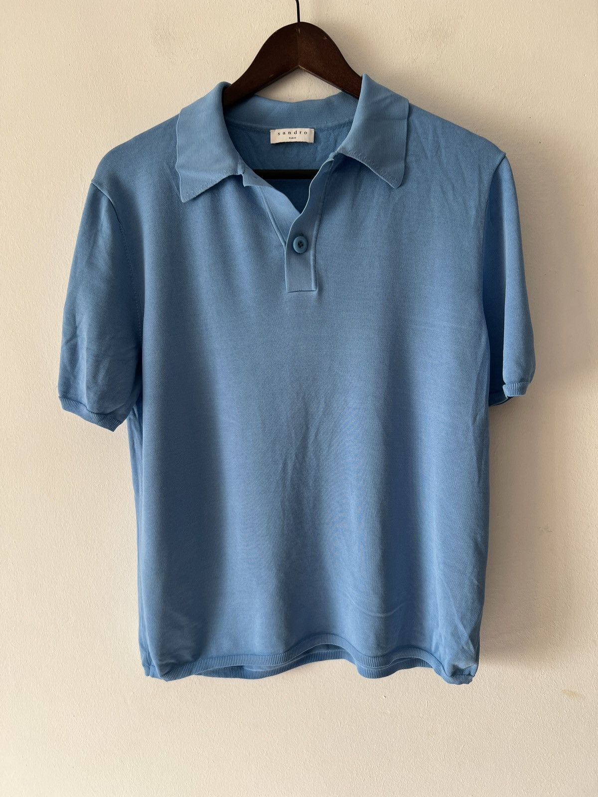 🔥🔥 Sandro Paris Blue Knitted Polo Shirt