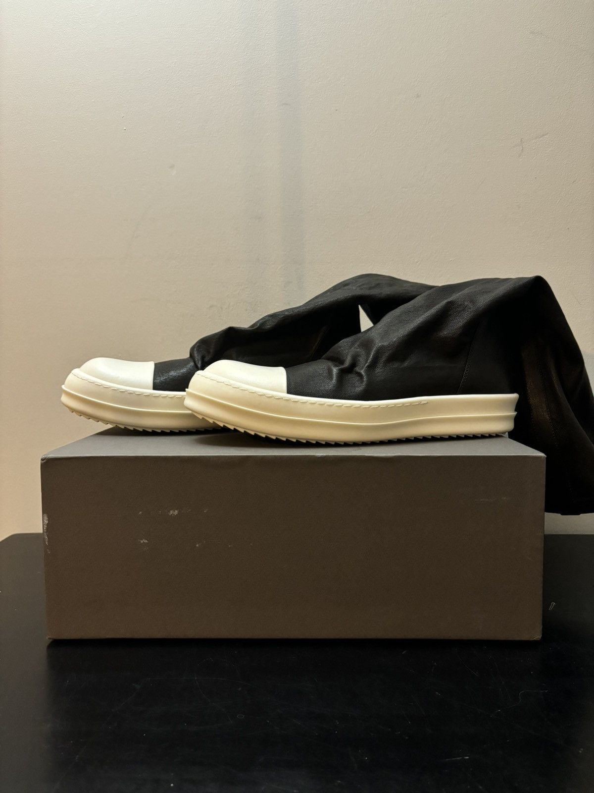 Rick Owens Rick Owens Ankle Sock Sneaks Black Milk Size US 8 / EU 41 - 1 Thumbnail
