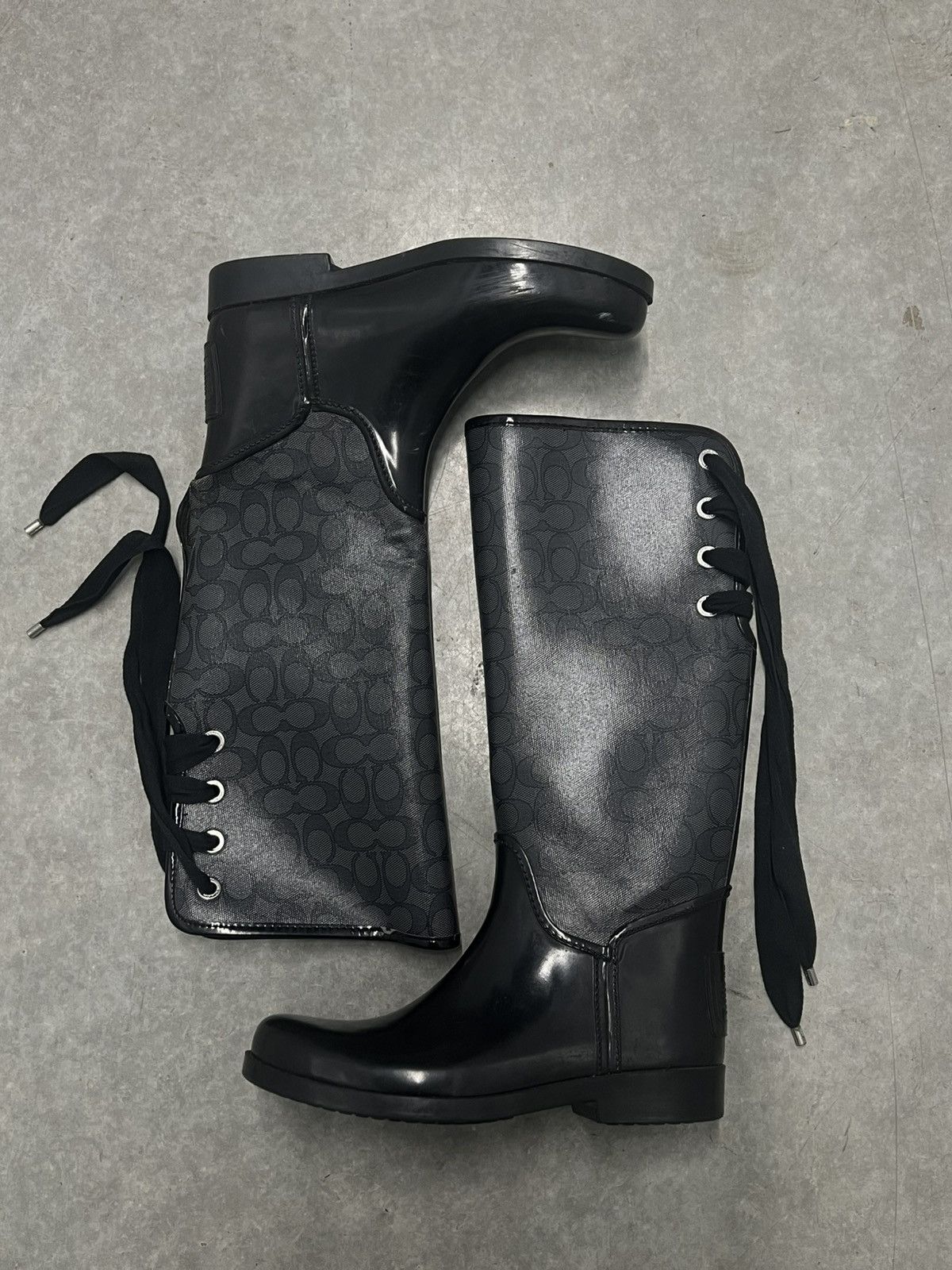 Coach Coach Tristee Laceup Rain Boots Size US 9 / IT 39 - 1 Thumbnail