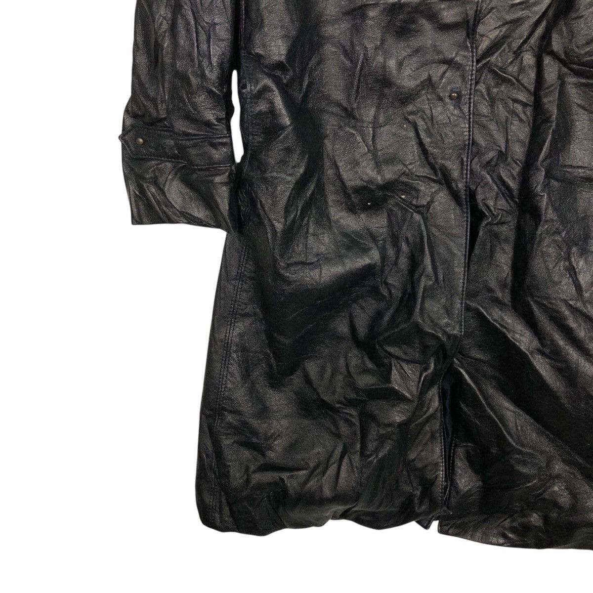 DKNY 📌Rich Black Vintage Leather Long Jacket DKNY Bondage Belted Size US M / EU 48-50 / 2 - 6 Thumbnail