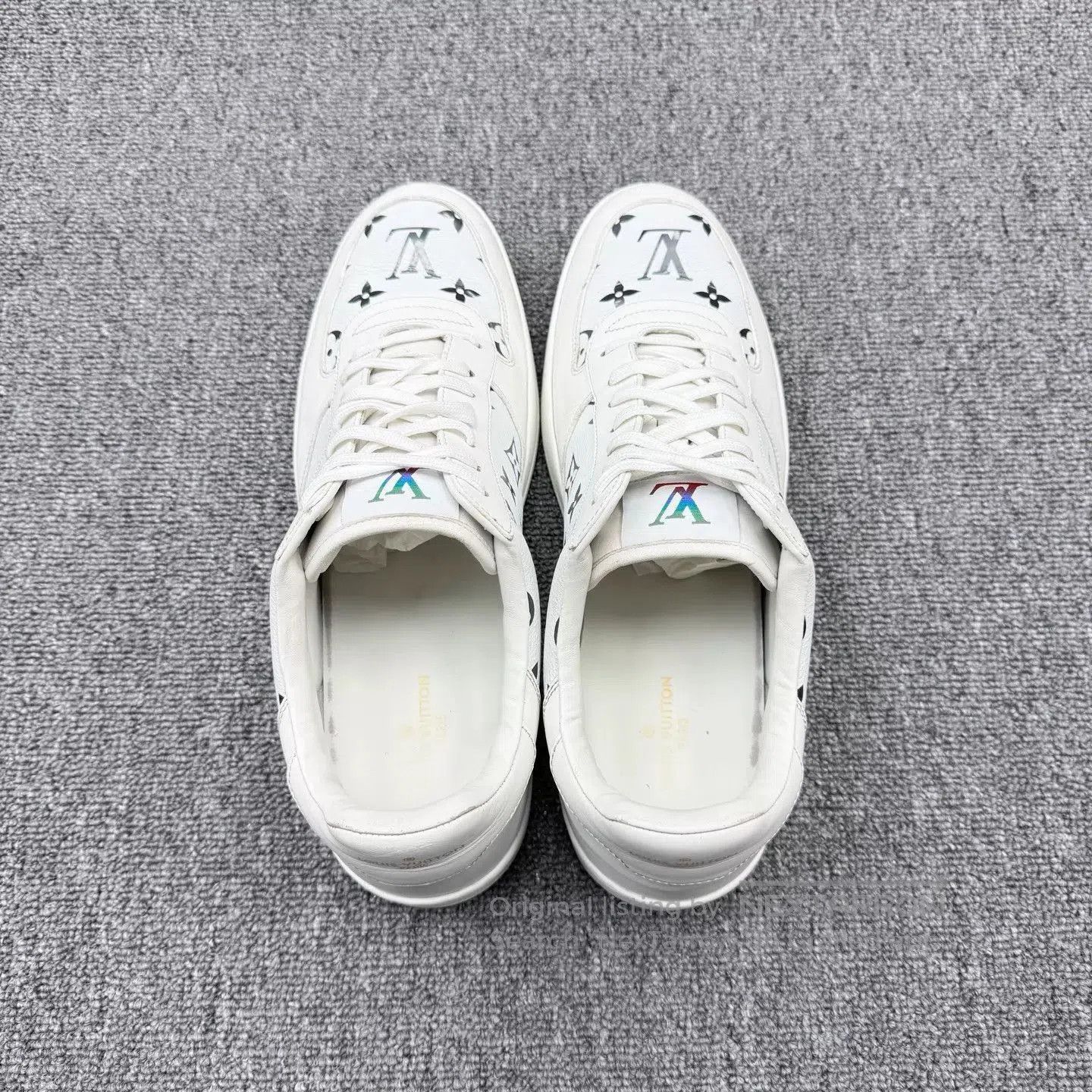 Louis Vuitton White Low-Top Sneakers with Pattern. Size US 11 / EU 44 - 3 Thumbnail