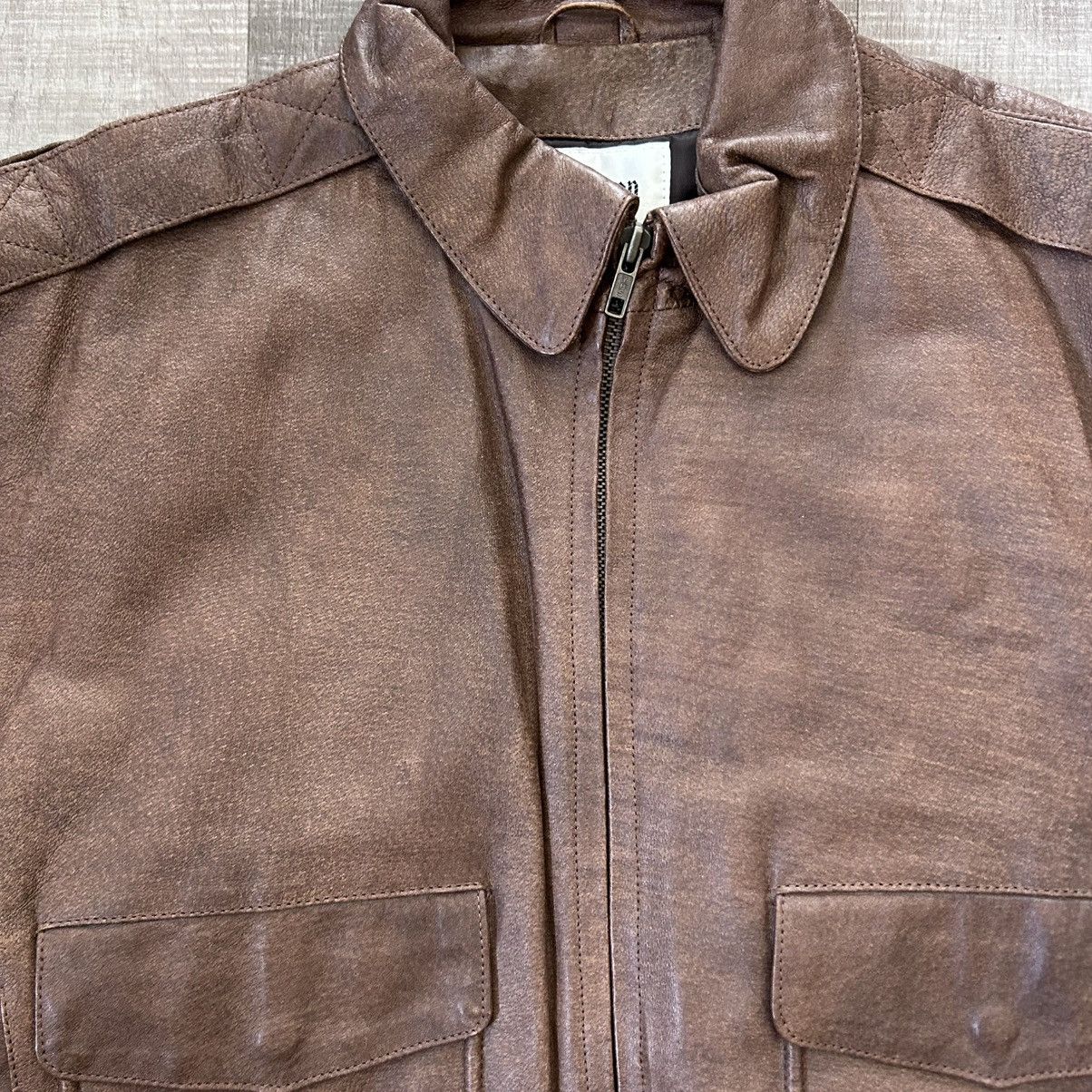 London Fog London Fog Leather Bomber Aviator Jacket Size US L / EU 52-54 / 3 - 3 Thumbnail