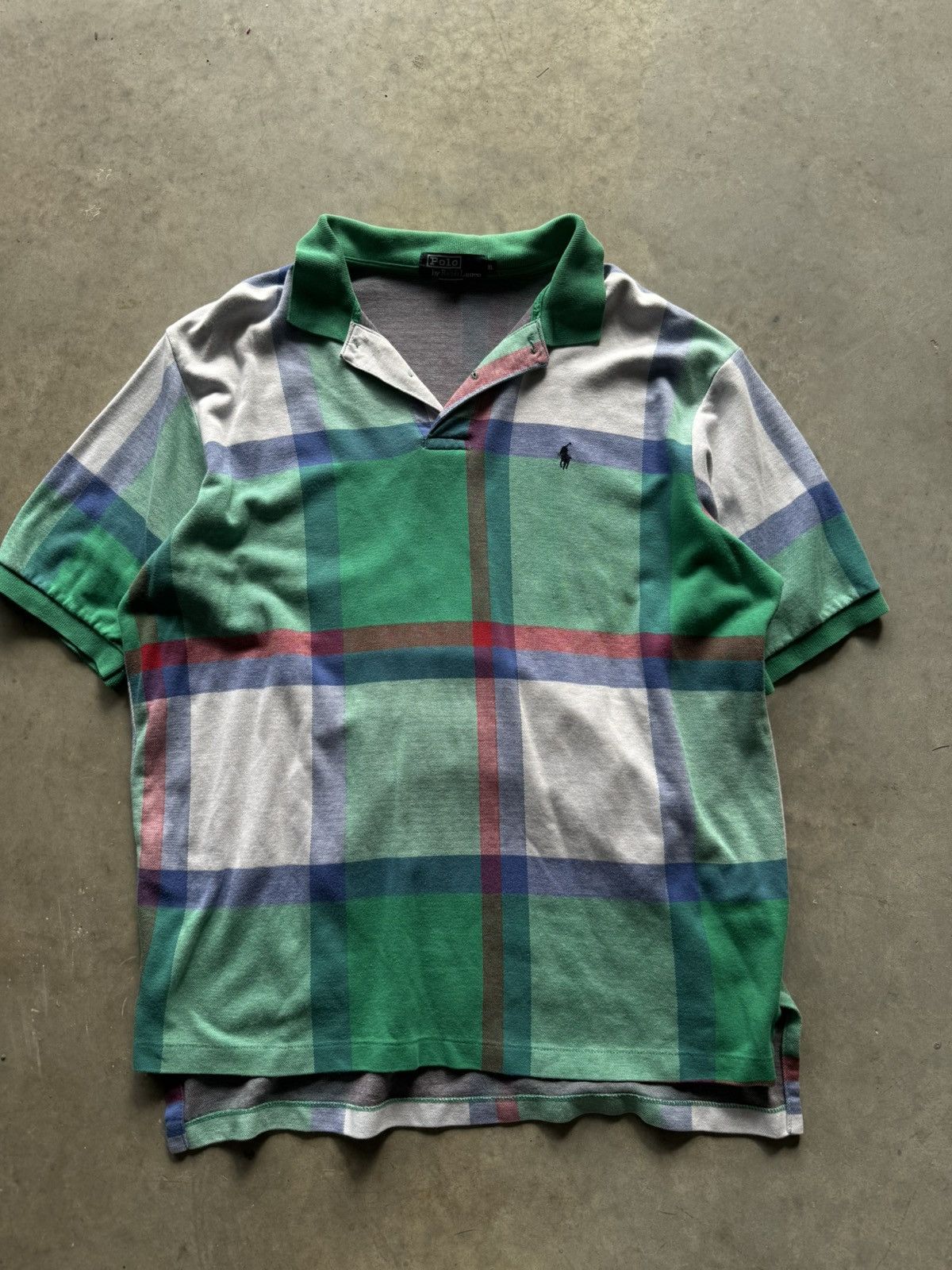 Polo Ralph Lauren Vintage Polo Ralph Lauren Plaid Polo Size US XL / EU 56 / 4 - 2 Thumbnail
