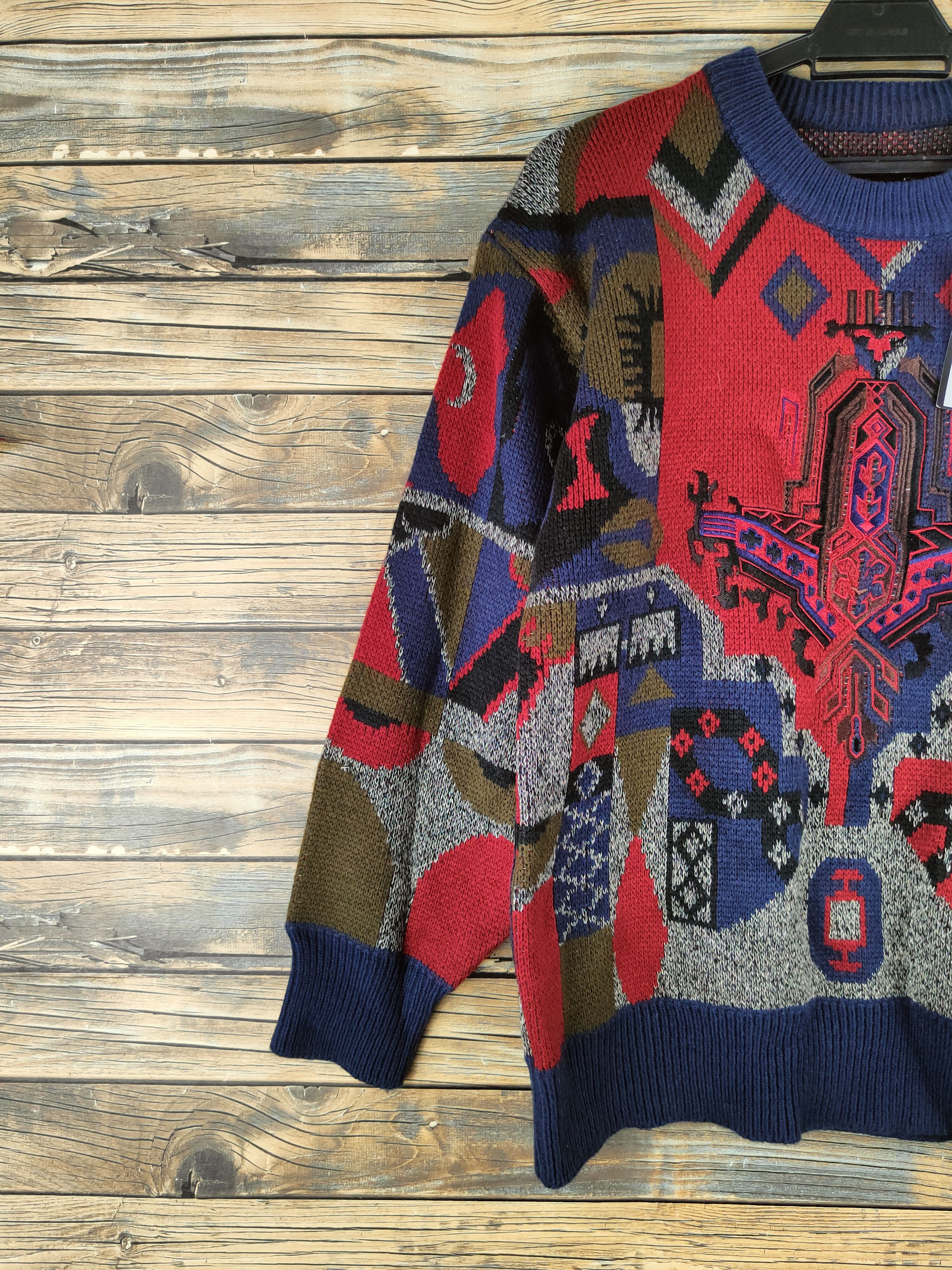 Japanese Brand DL Japanese Brand Maroon Navy Knitwear Sweatshirts #46-152 Size US S / EU 44-46 / 1 - 3 Thumbnail