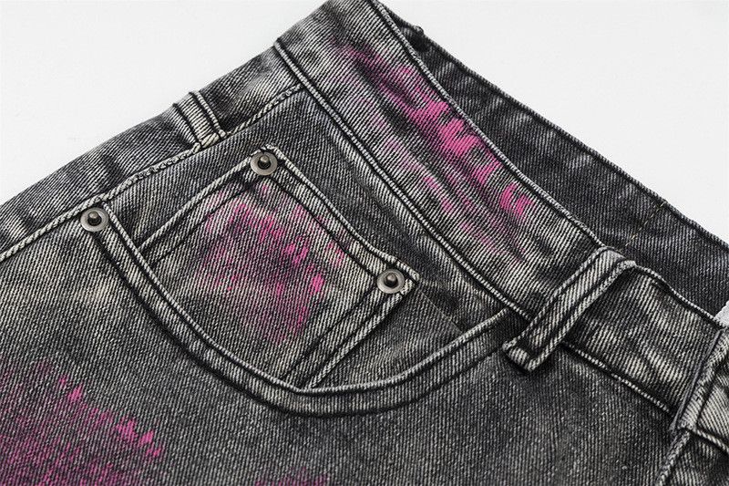Vintage High street retro Vibe graffiti wide-leg jeans for men Size US 32 / EU 48 - 4 Thumbnail