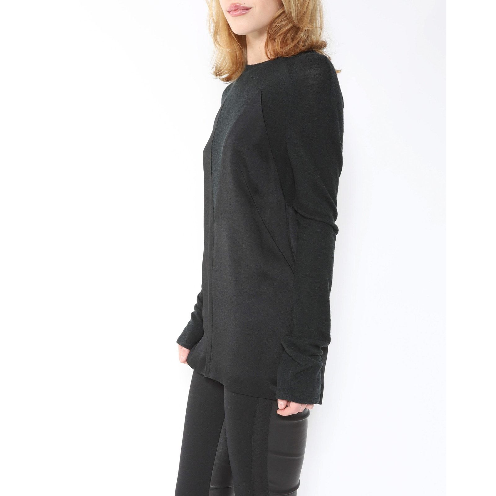 Haider Ackermann FW20 Longsleeve Top in Black Silk & Wool Size XS / US 0-2 / IT 36-38 - 2 Thumbnail