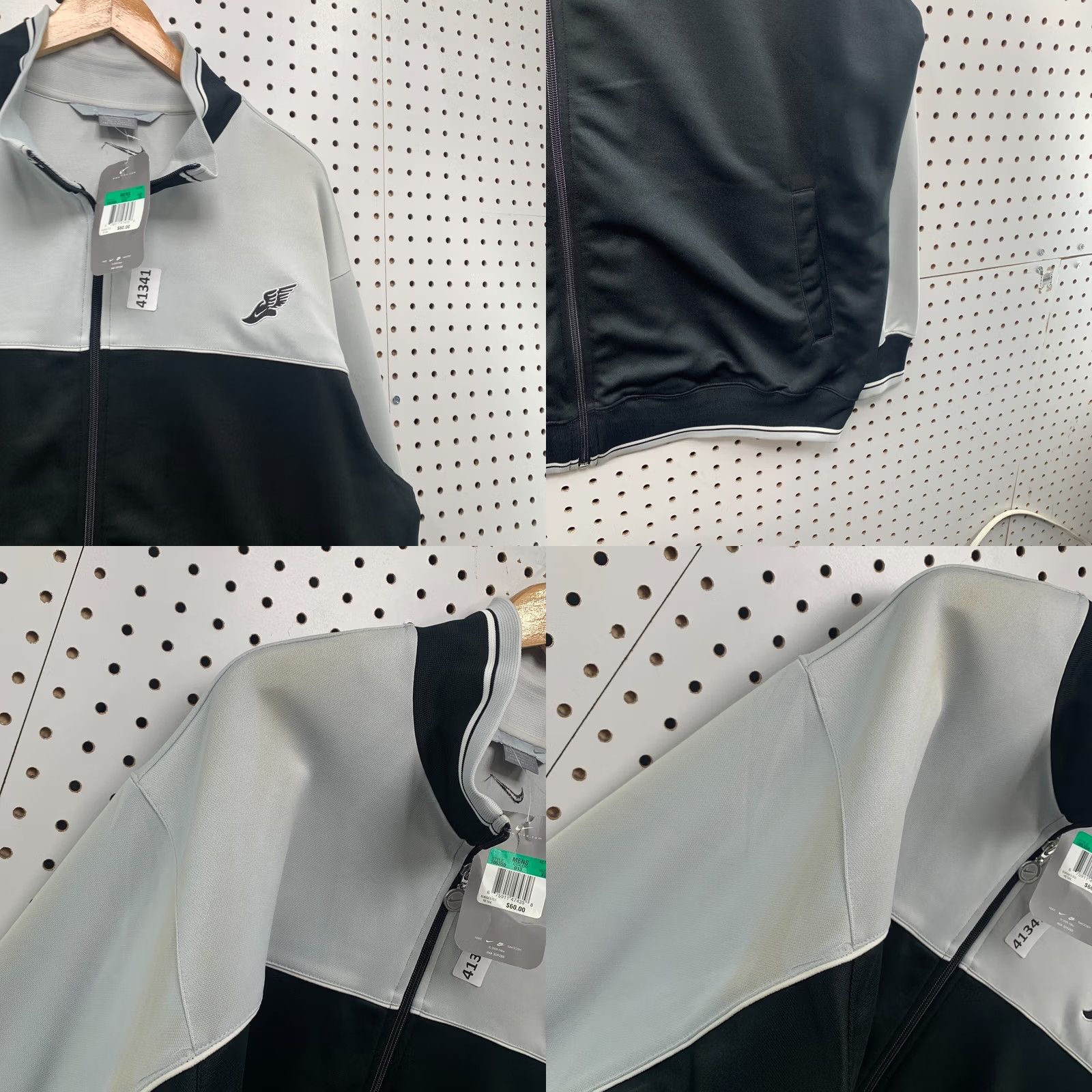 Nike VINTAGE Y2K Nike Track Jacket Mens XL Gray Black Zip NEW NWT Foot Wing Size US XL / EU 56 / 4 - 9 Thumbnail