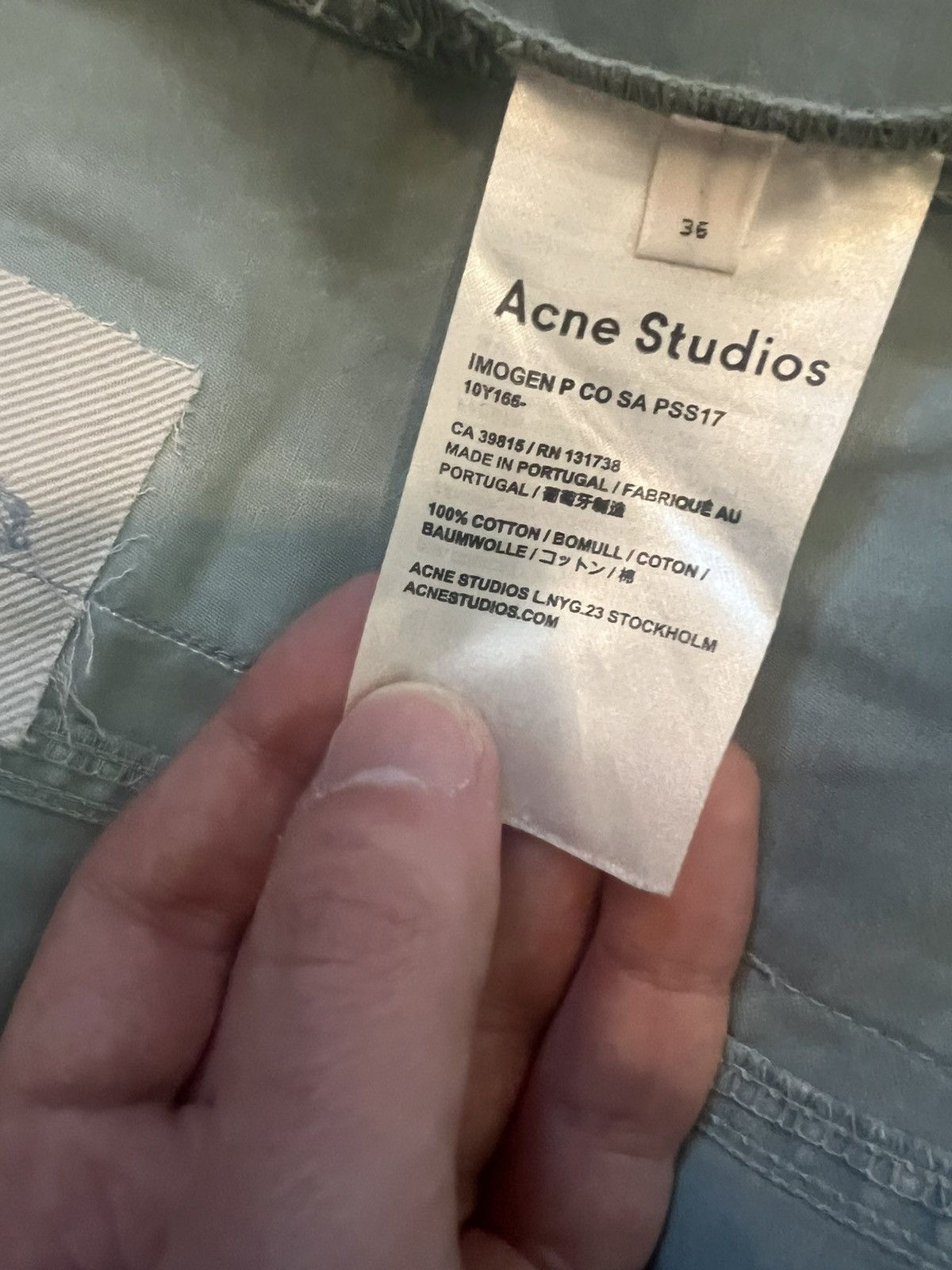 Acne Studios *Sample* Imogen P Co Sa “Cargo Pants” Size US 31 - 11 Thumbnail