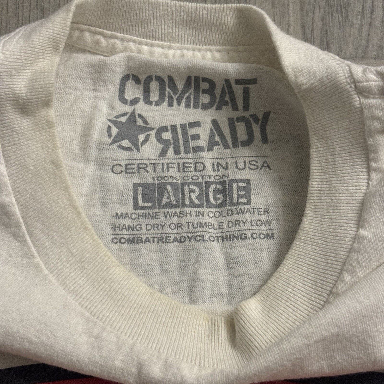 Other Combat Ready Men’s Large Cotton White Graphic Shirt Size US L / EU 52-54 / 3 - 5 Thumbnail