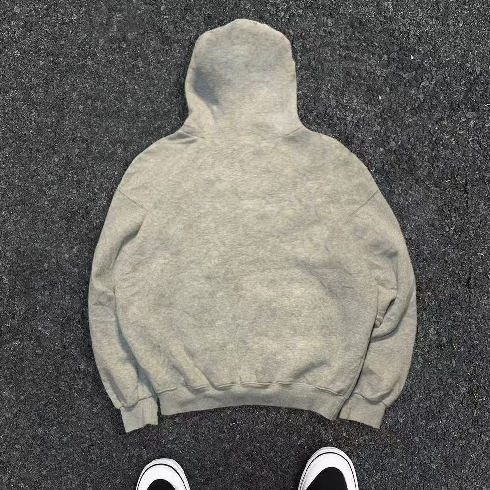 Vintage Gray casual retro cartoon print hoodie y2k Size US M / EU 48-50 / 2 - 2 Thumbnail