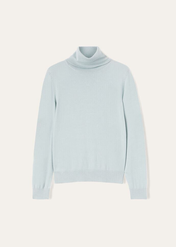 Loro Piana o1w1db10724 Neo Piuma Turtleneck Sweater in Light Blue Size M / US 6-8 / IT 42-44 - 1 Thumbnail