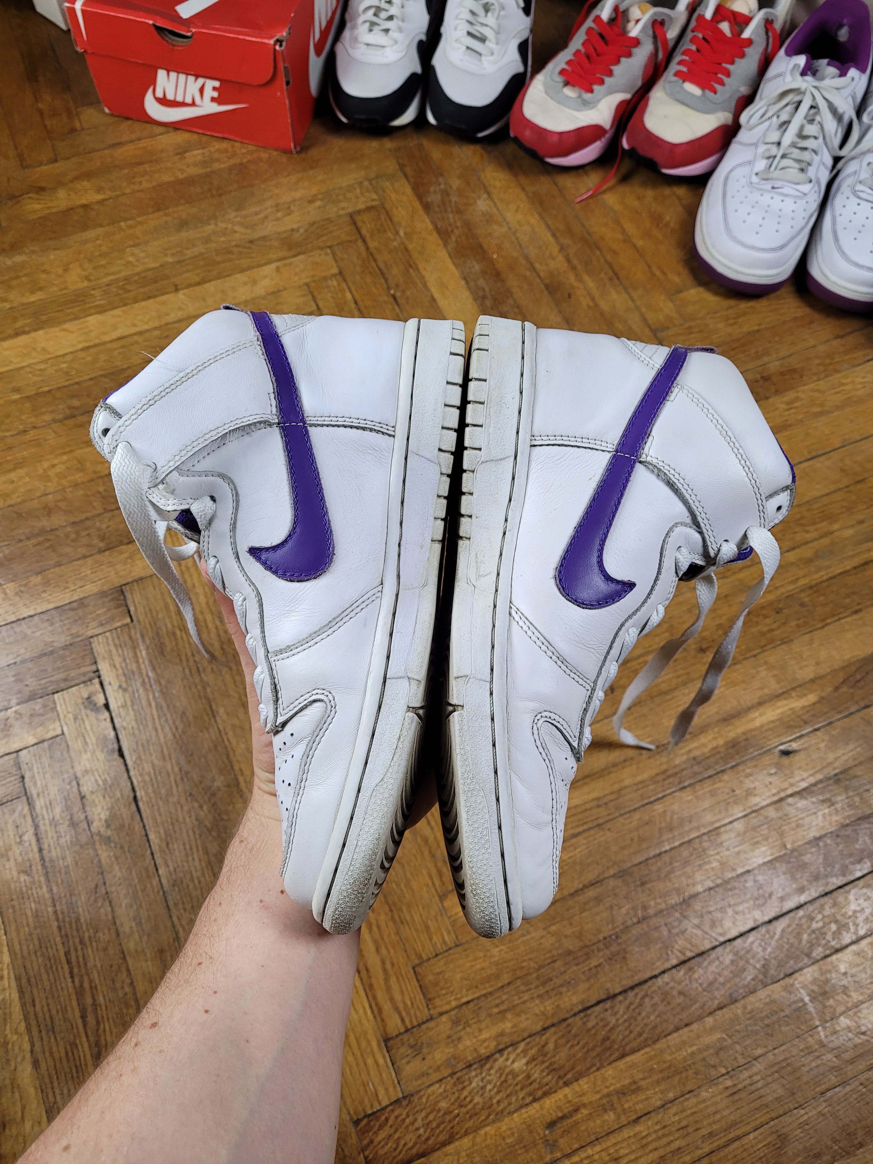 Nike 2009 Vintage Nike Dunk Hi White / Purple Los Angeles Kings Size US 9 / IT 39 - 10 Thumbnail