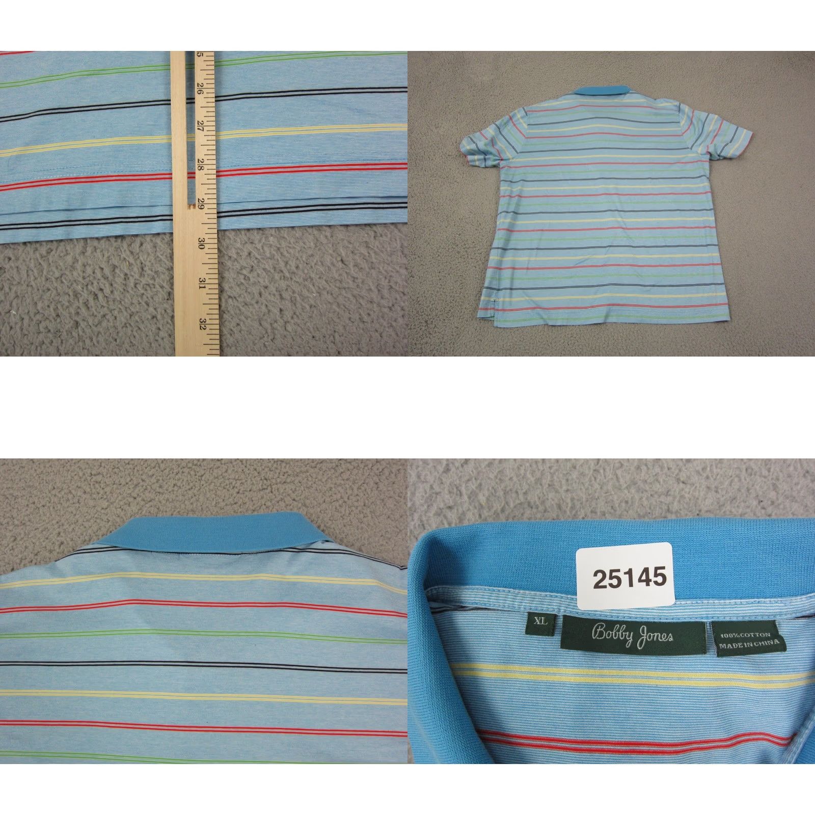 Vintage VINTAGE Bobby Jones Polo Shirt Mens XL Blue Striped Cotton Golf Short Sleeve Shirt Size US XL / EU 56 / 4 - 8 Thumbnail