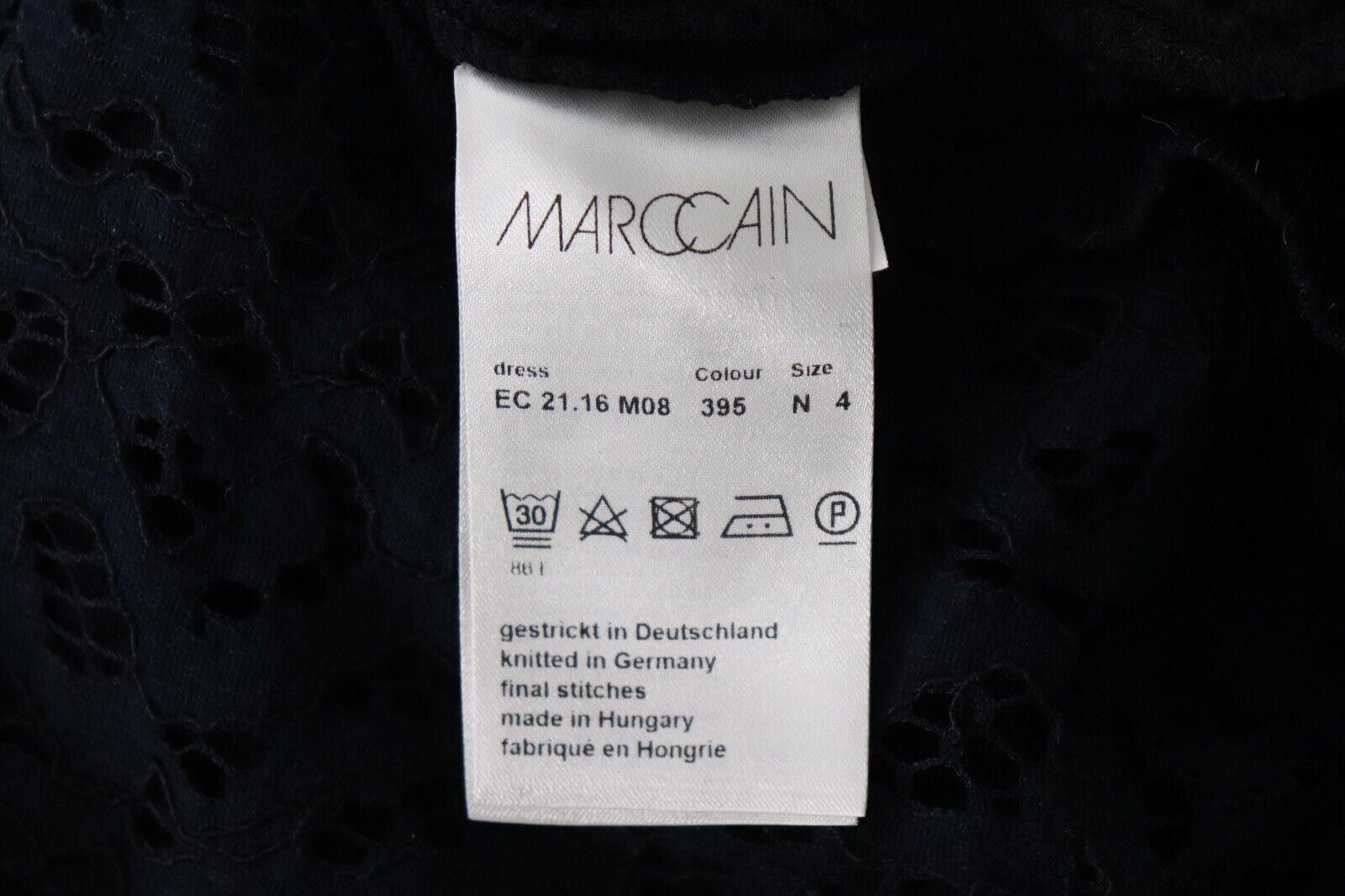 Designer Marc Cain US8 Navy Blue Lace Knit Shift Dress Mini Size M / US 6-8 / IT 42-44 - 4 Thumbnail