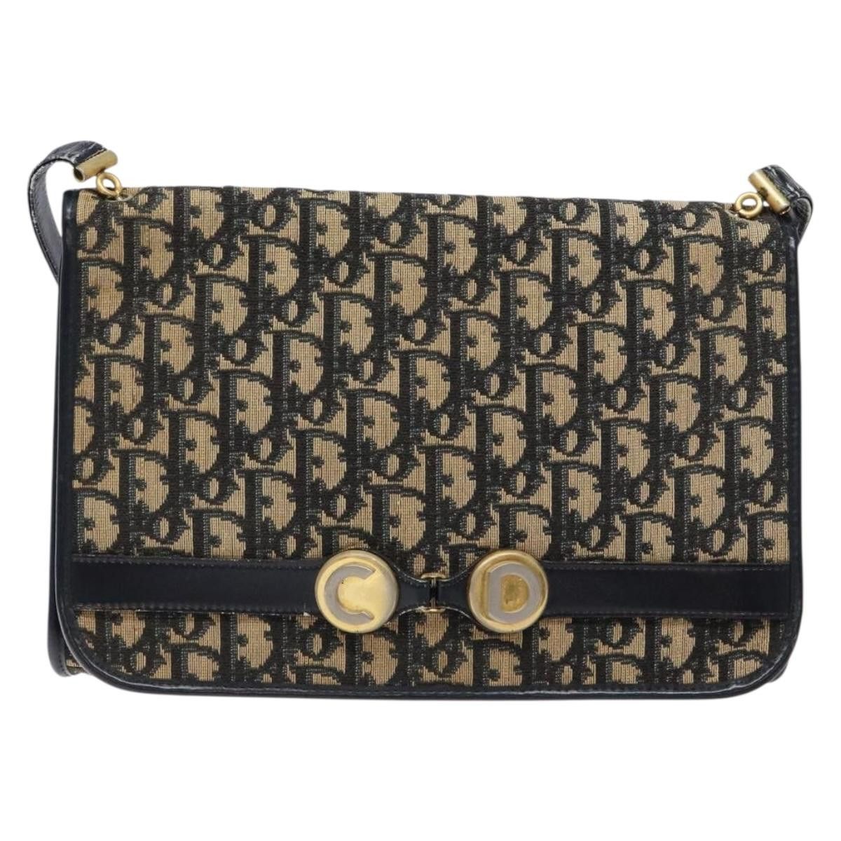 Dior DIOR Trotter Canvas Shoulder Bag Navy Gold Size ONE SIZE - 2 Thumbnail