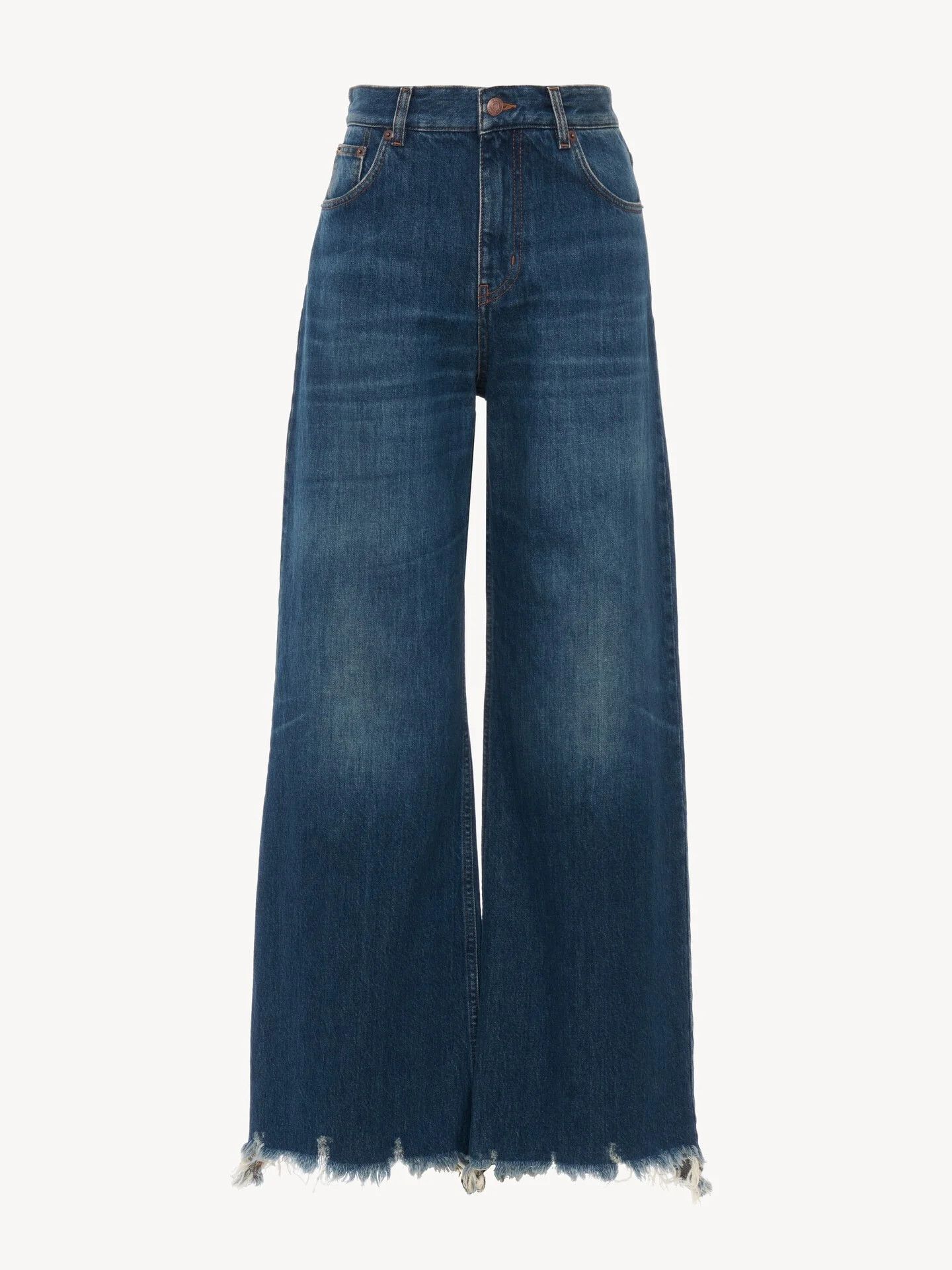 Chloe o1loc1c10226 Cropped Wide-Leg Jeans in Night Blue Size 28" / US 6 / IT 42 - 1 Thumbnail