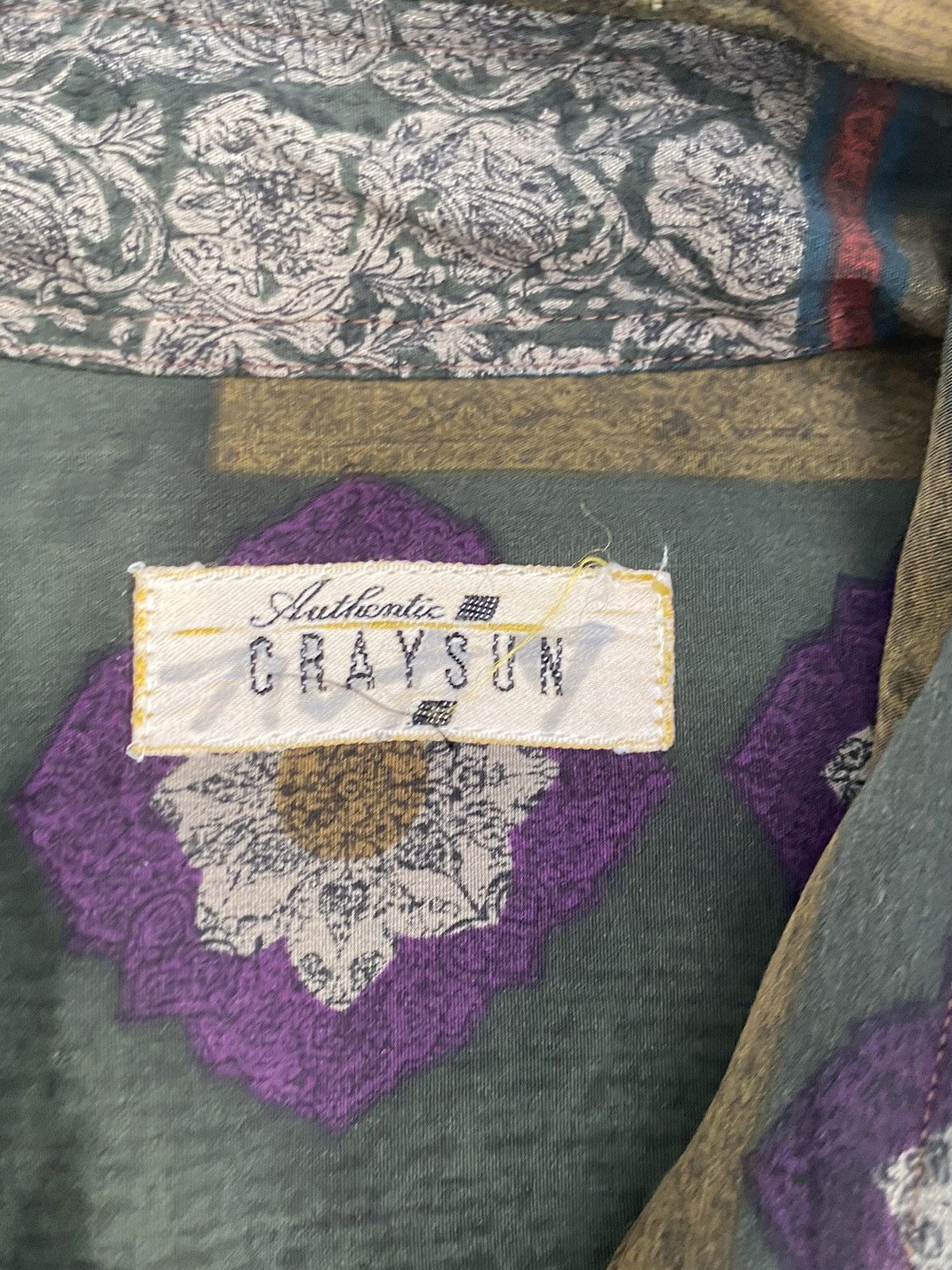 Vtg Craysun Silk Shirt Button Up