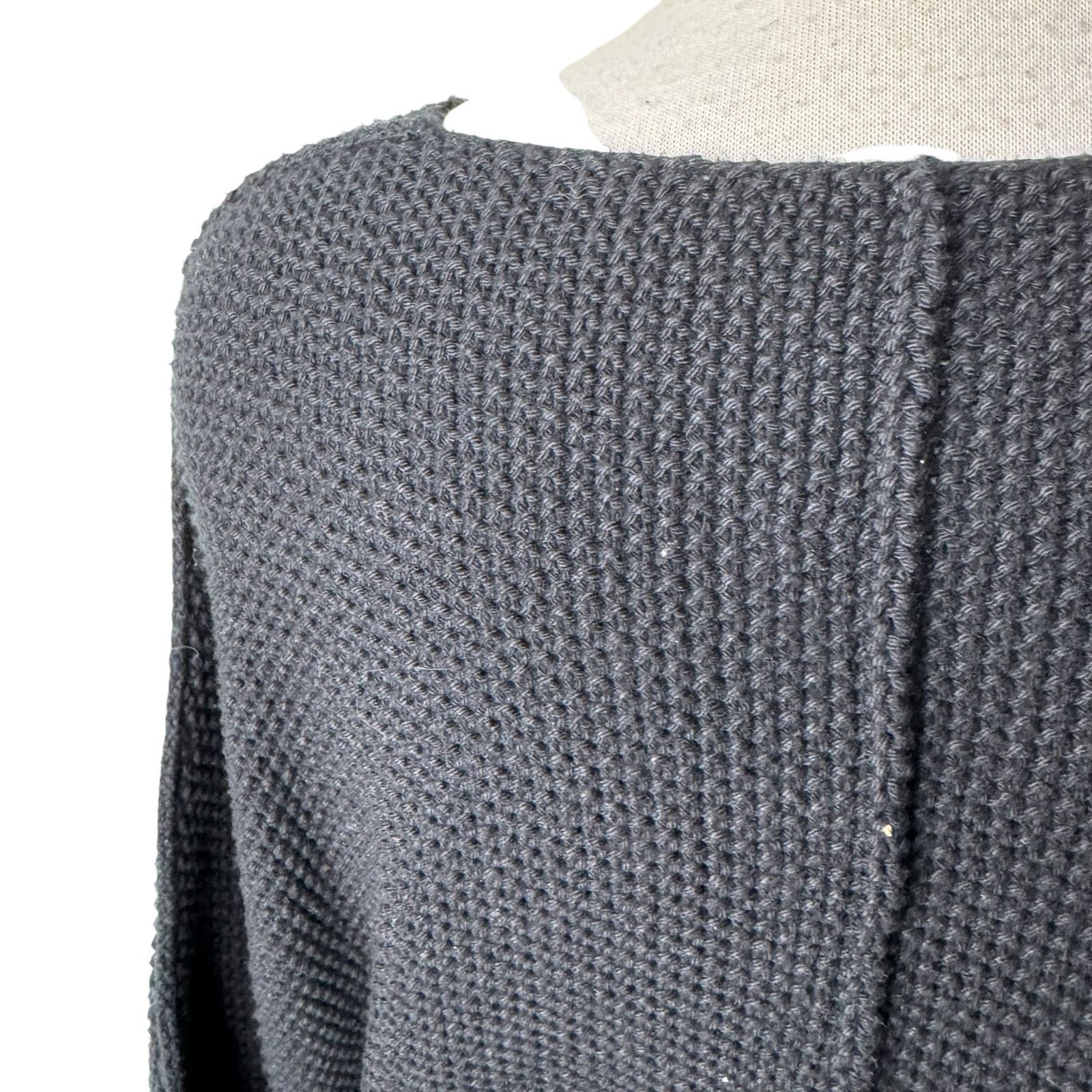 Other PLANET BY LAUREN G V Neck Chunky Knit Sweater Black Size ONE SIZE - 6 Thumbnail