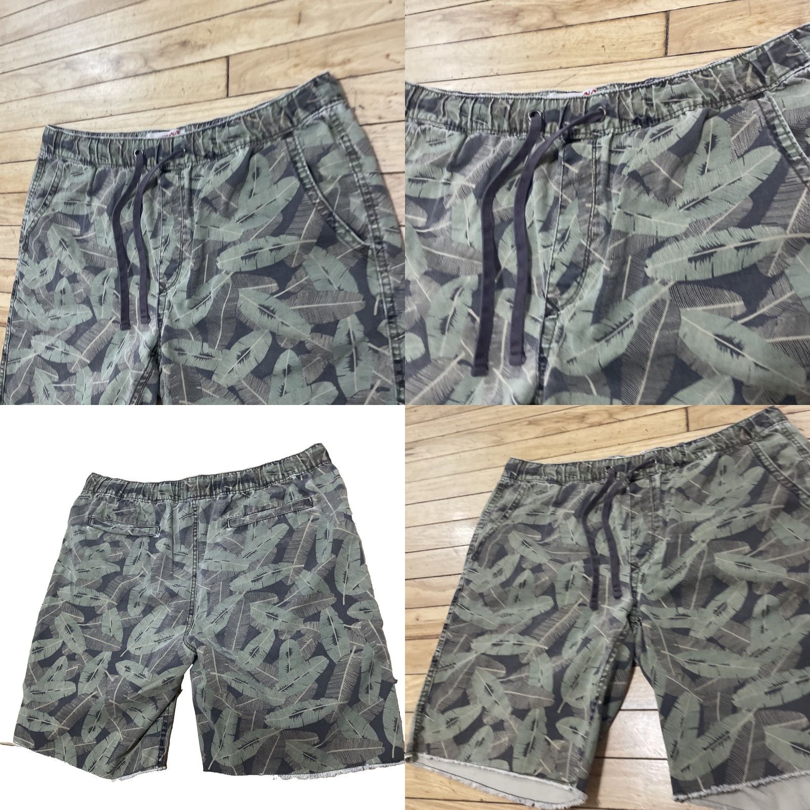 Vintage VINTAGE ARIZONA Jeans Raw Hem y2k Shorts Mens 36x9 Floral Green Drawstring Grunge Tear Size US 36 / EU 52 - 9 Thumbnail