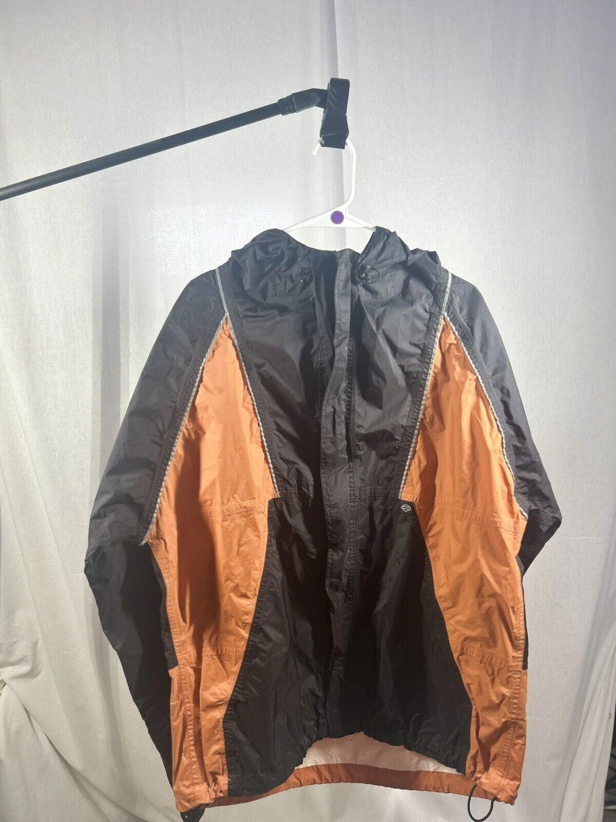 Designer Harley Davidson Hooded Full Zip Windbreaker Rain Jacket Size ONE SIZE - 2 Thumbnail