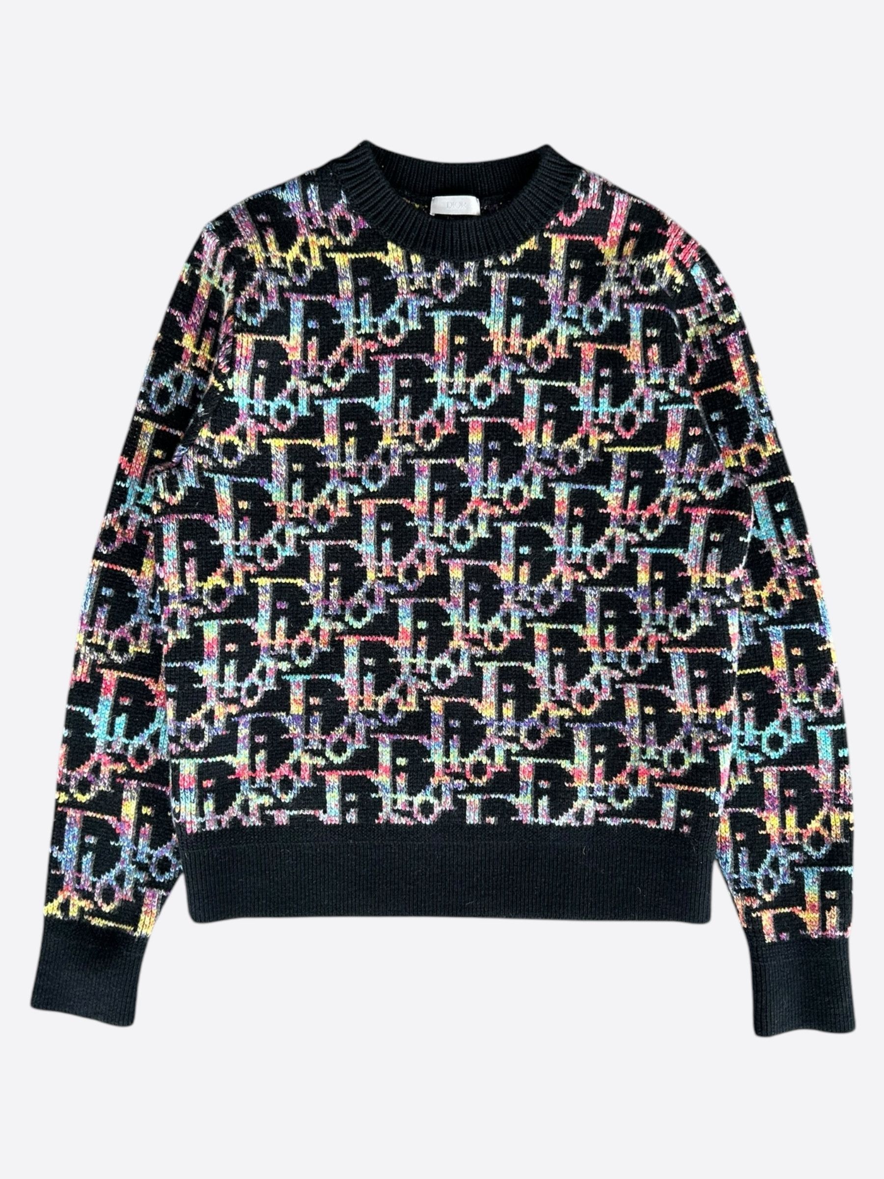 Dior Black Multicolor Oblique Wool Sweater