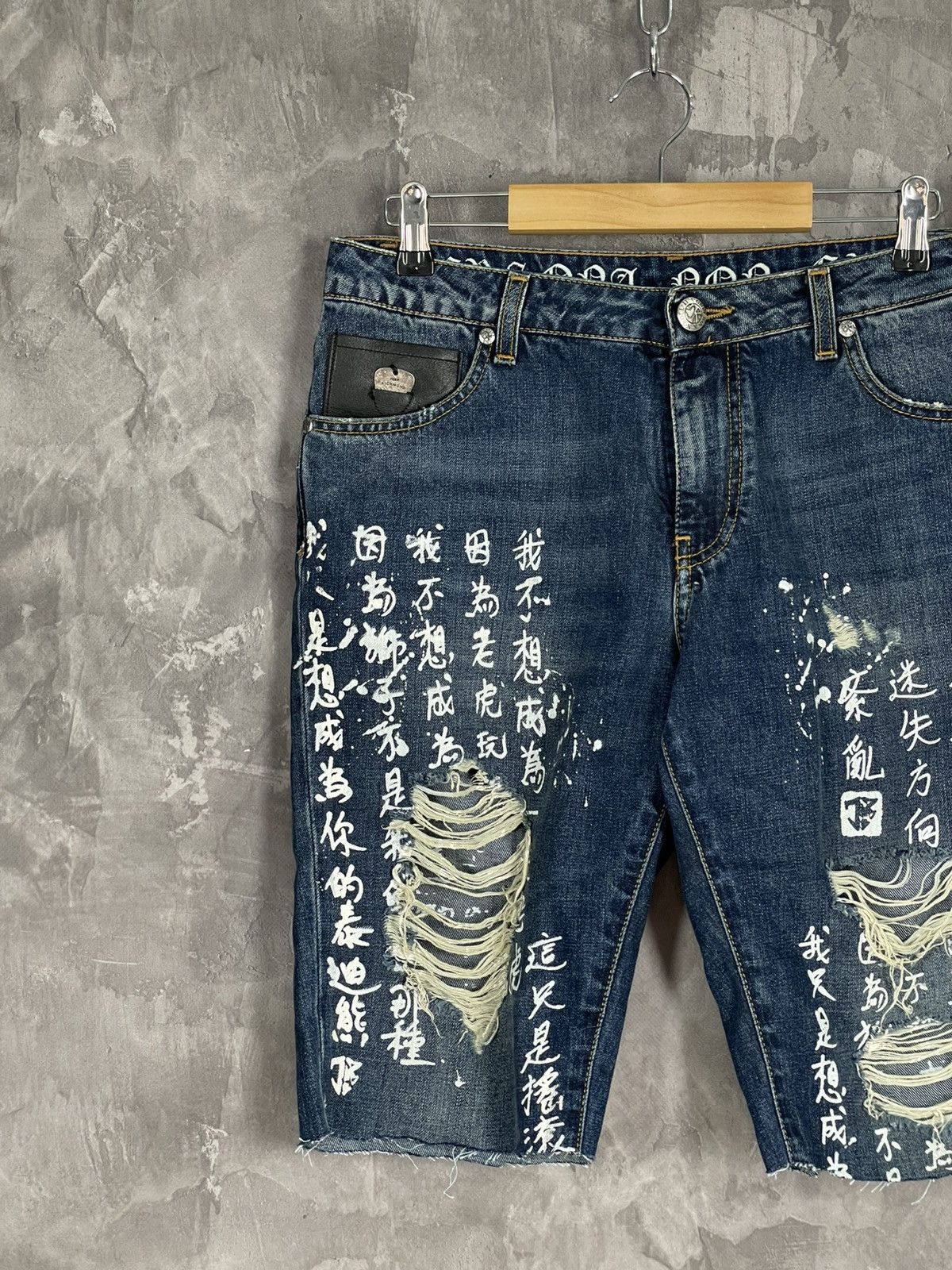 John Richmond × Vintage Vintage John Richmond Y2K Japanese Denim Shorts Size US 29 - 3 Thumbnail