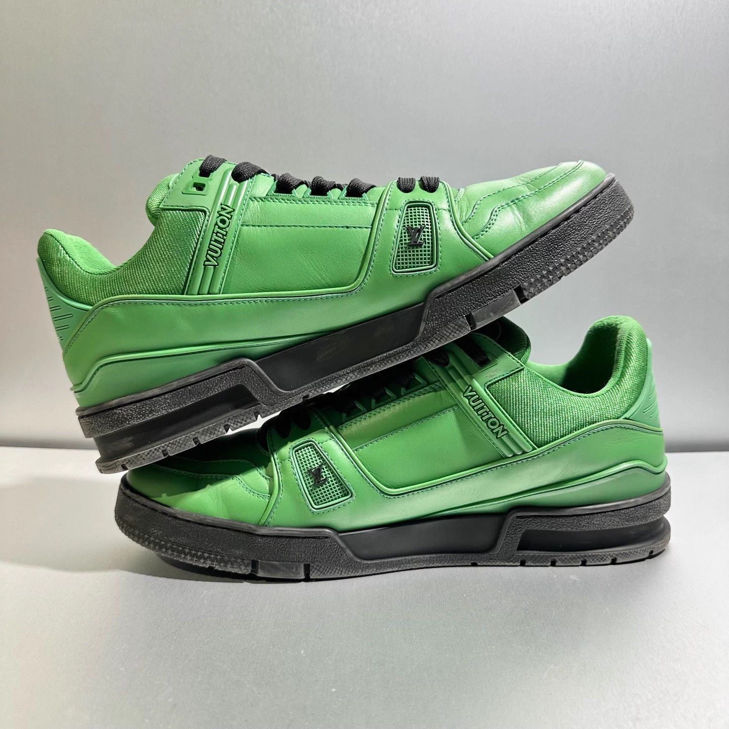Louis Vuitton LV Trainer Black Green Sneakers - Size 10/44 Size US 10 / EU 43 - 4 Thumbnail