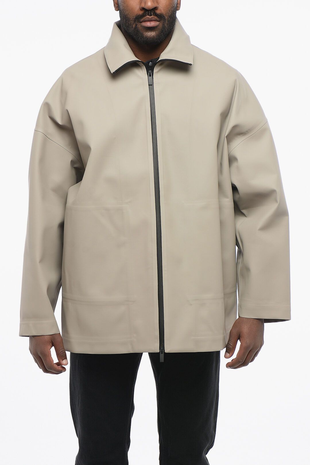 Fear of God og1mm0825 Zip-up Monochrome Nylon Windbreaker in Beige Size US S / EU 44-46 / 1 - 1 Thumbnail