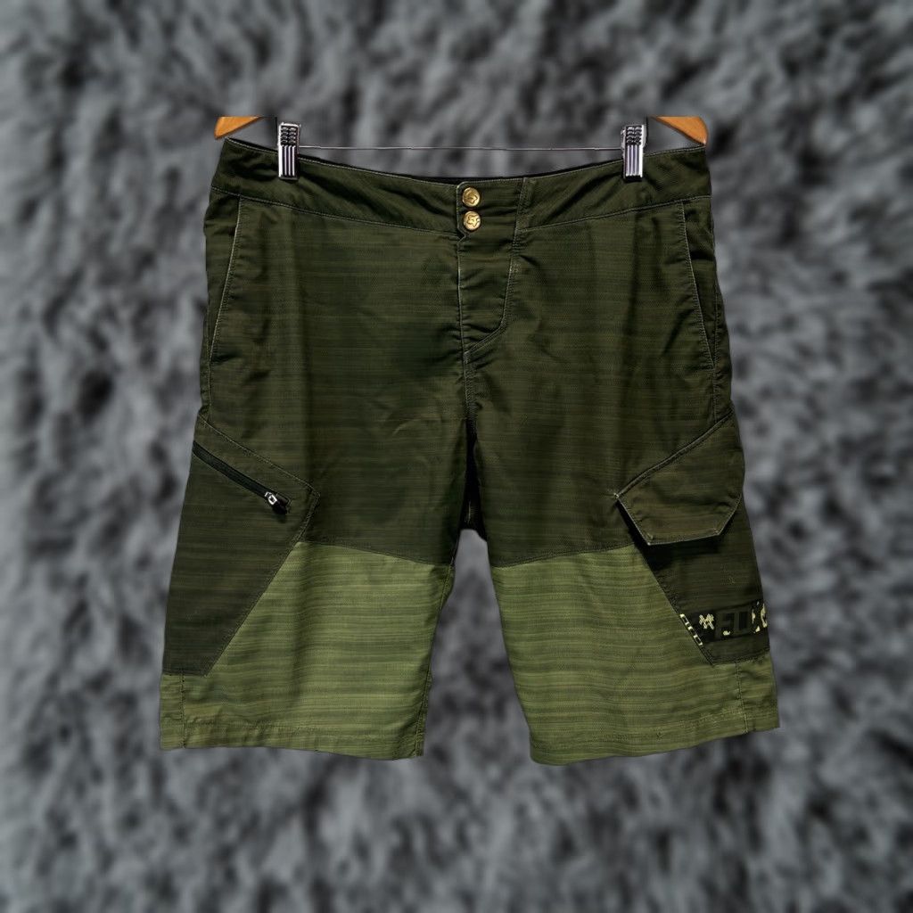 Fox Racing Fox Ranger Bike Cargo Shorts Green Polyester Spandex Sz 35 Stretch Read Size US 35 - 1 Thumbnail