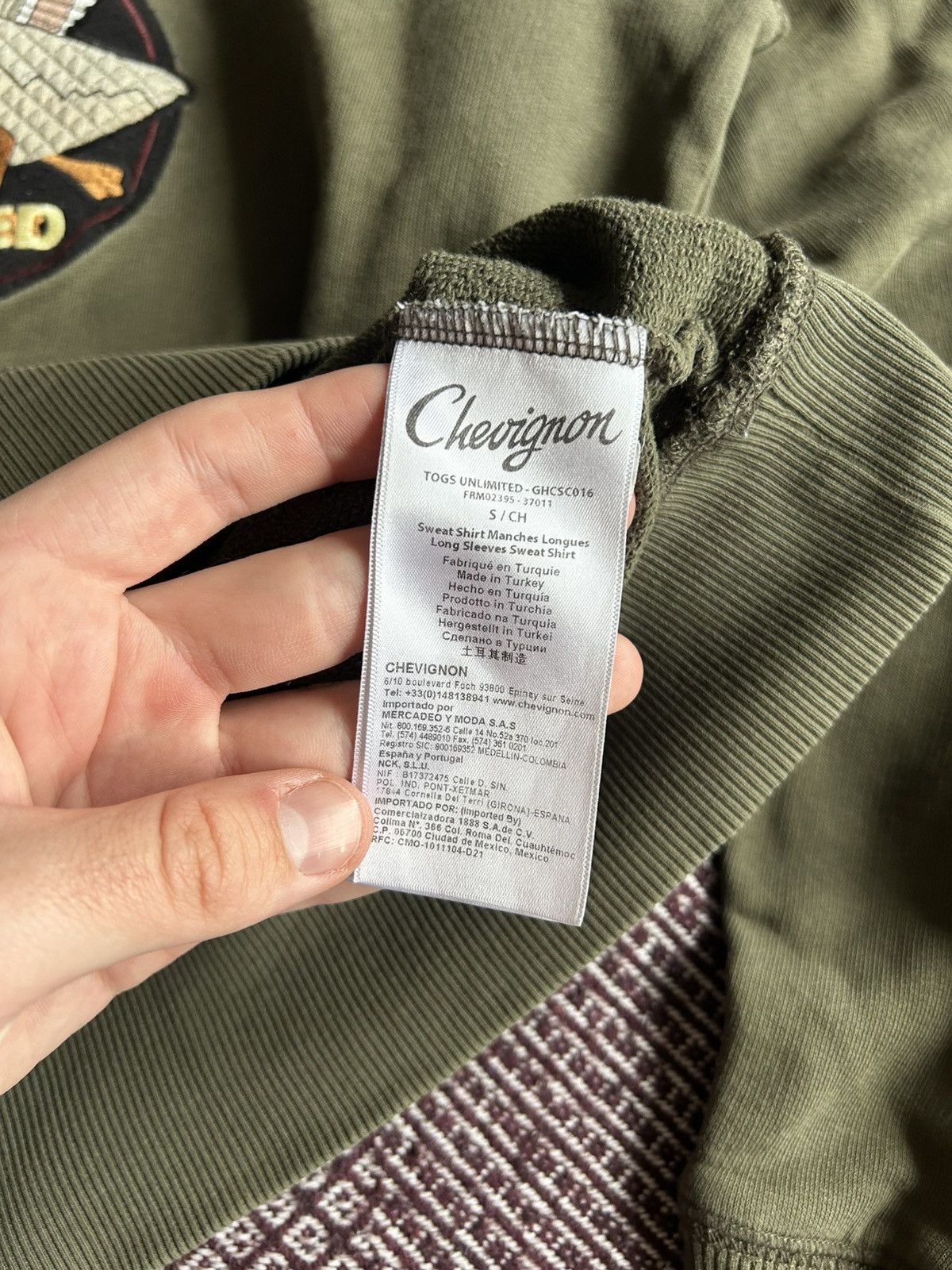 Chevignon × Vintage Chevignon Unlimited Sweatshirt Olive Green Streetwear Size S Size US S / EU 44-46 / 1 - 7 Thumbnail