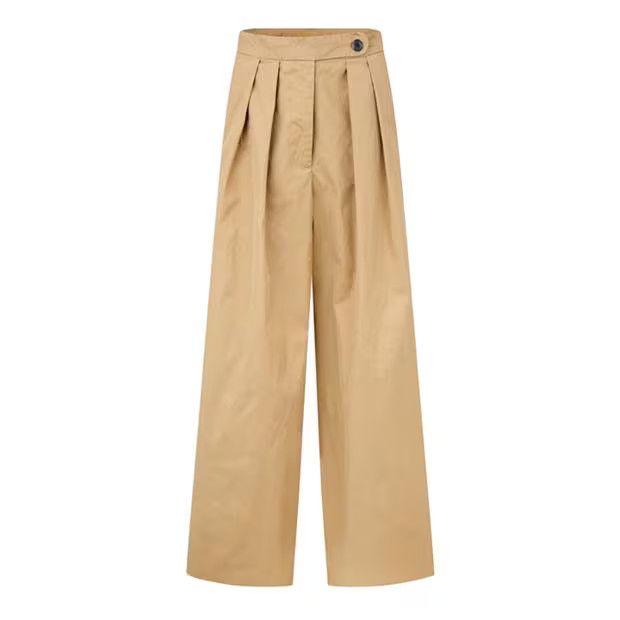 Dries Van Noten o1g2r1mq1024 Pleated Cotton Pant in Beige Size 29" - 1 Thumbnail