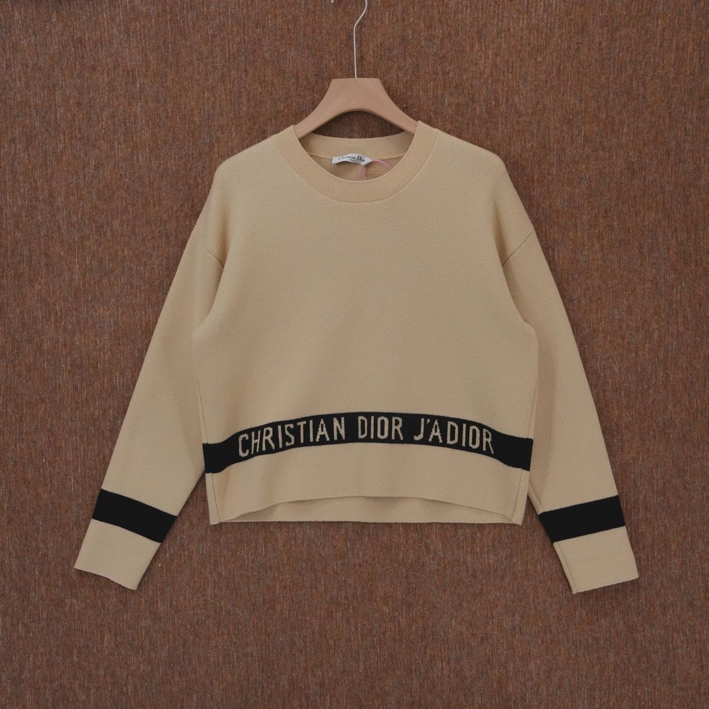 Dior Christian Dior Beige Logo Stripe Cashmere Sweater Size S / US 4 / IT 40 - 1 Thumbnail