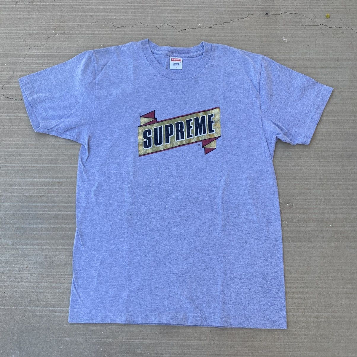Supreme Supreme Wackies Banner Foil Logo T-Shirt Grey 2013 Vintage Size US L / EU 52-54 / 3 - 6 Thumbnail