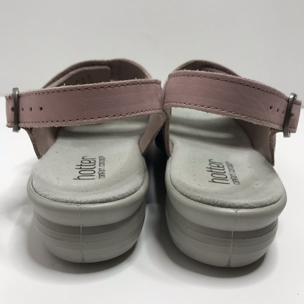 Other Hotter Comfort Easy Pink Nubuck Leather Ankle Strap Wedge Sa Size US 8.5 / IT 38.5 - 3 Thumbnail